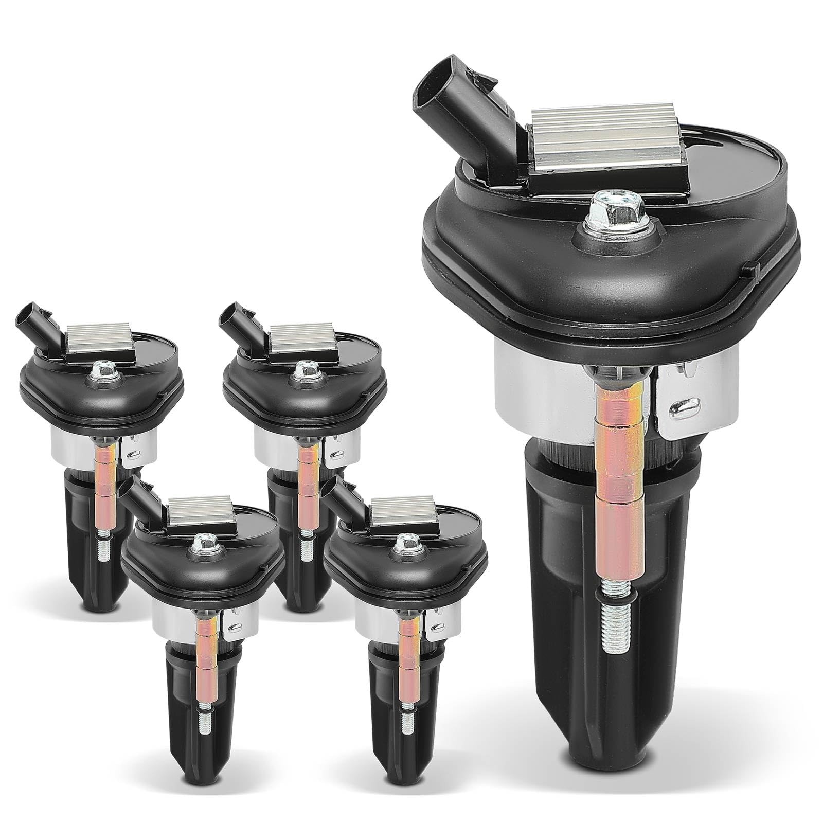 Yhtauto Set Of 5 Ignition Coil Pack Replacement For Chevy Gmc Isuzu Hummer Saab Buick, Trailblazer Colorado Canyon Envoy H3 Ascender I-280 I-290 I-350 Bravada 9-7X 2.8L 2.9L 3.5L 4.2L Replace C1395