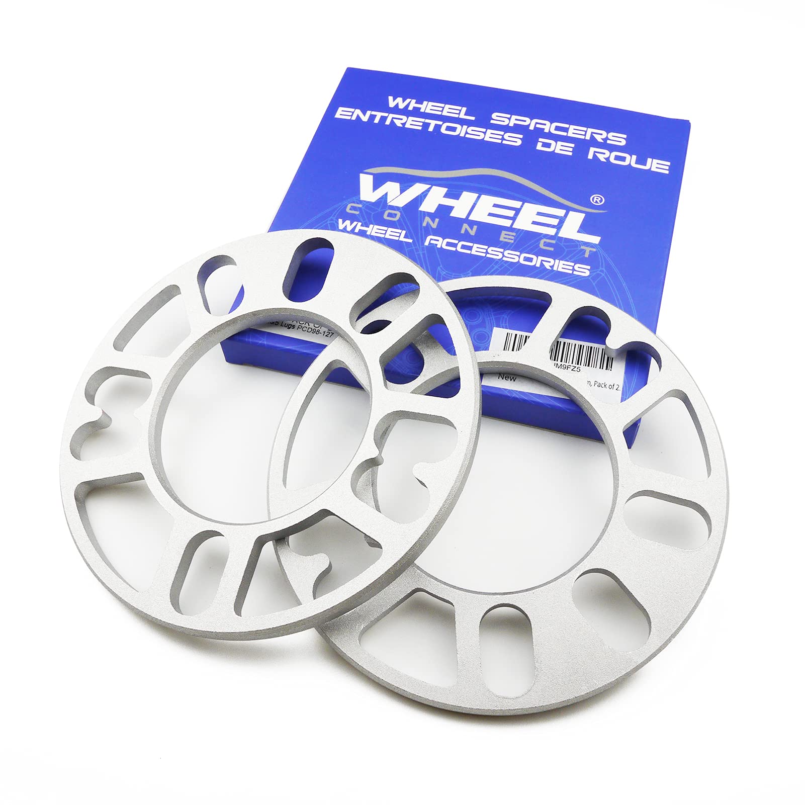 Wheel Connect Universal Wheel Spacer,8Mm Thickness(5/16Inch),Fit Bolt Pattern 4X98, 4X100, 4X108, 4X114.3, 5X100, 5X105,5X108, 5X110, 5X112, 5X114.3,5X120, 5X127, Cast Aluminum, Pack Of 2.