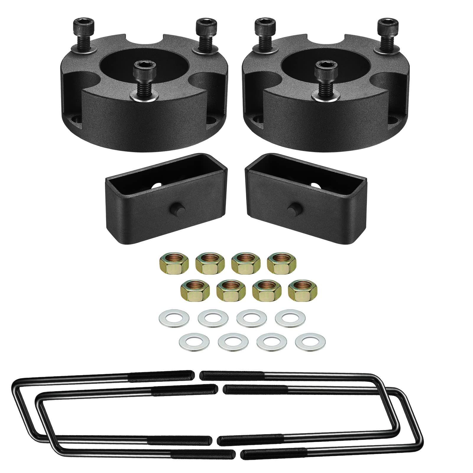 Bdfhyk 3 Front And 2 Rear Leveling Lift Kit, Compatible With 2005-2022 Toyota Tacoma 4Wd, 6061-T6 Aluminum Billet Strut Spacers Leveling Kit Suspension Leveling Lift Kit For Tacoma