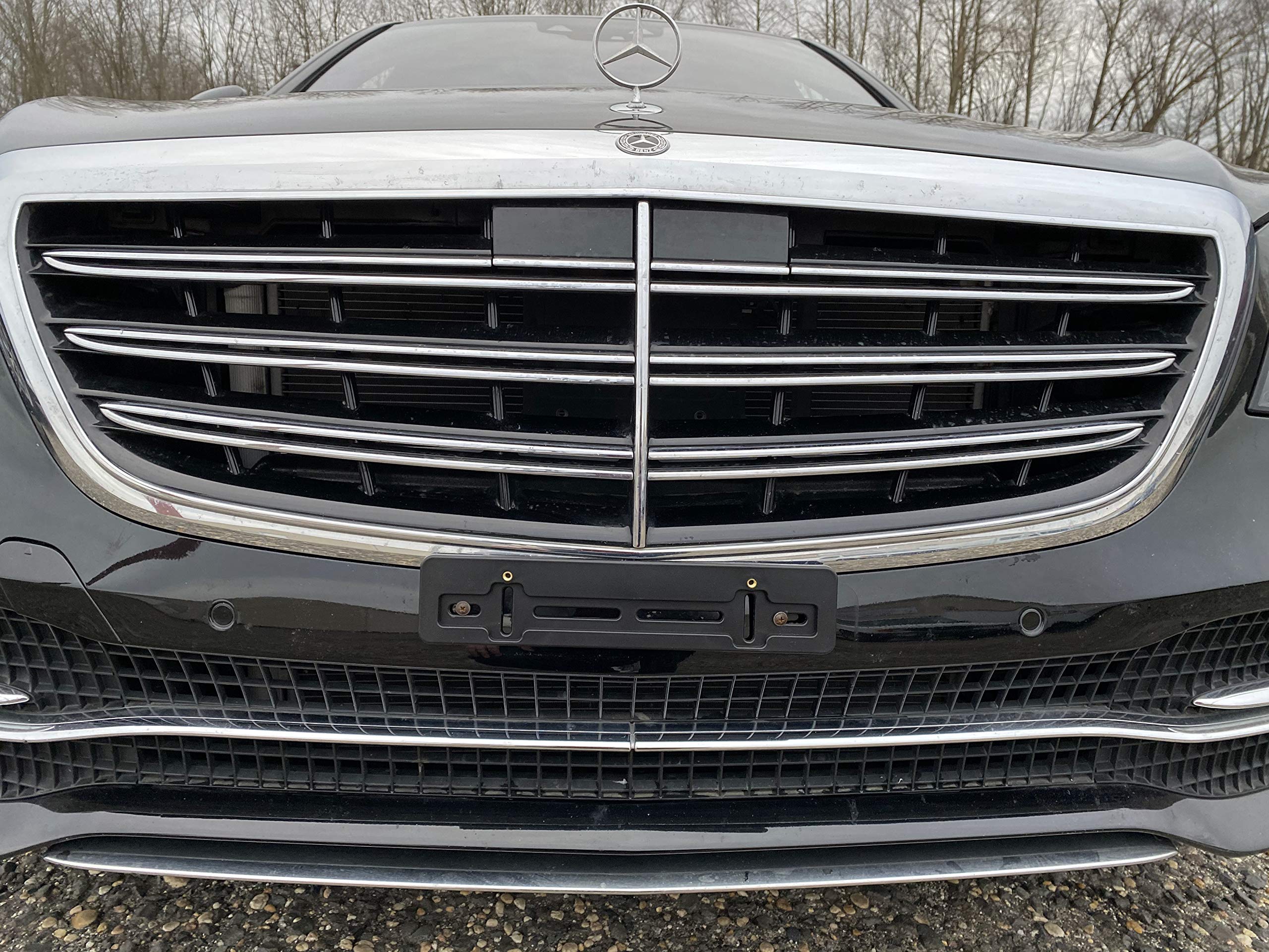 Front Bumper License Plate Mounting Bracket For Mercedes-Benz 2000-2023 + Screws & Wrench Kit