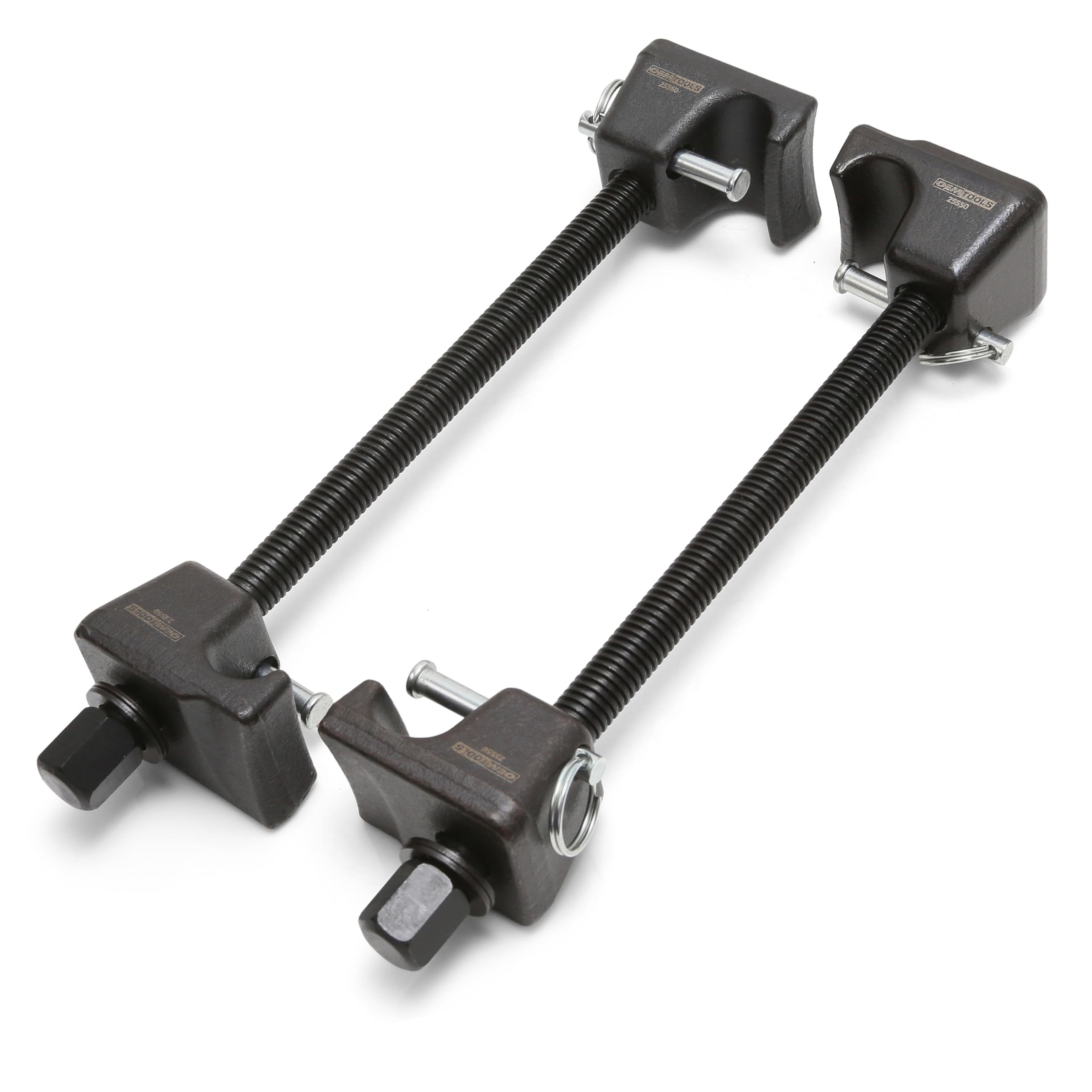 Oemtools 25550 Macpherson 10.75 Inch Strut Spring Compressor, Automotive Suspension System Maintenance Tool, 2-Piece Universal Spring Compressor Tools With 9.75 Inch Maximum Safe Opening, Forged Hooks
