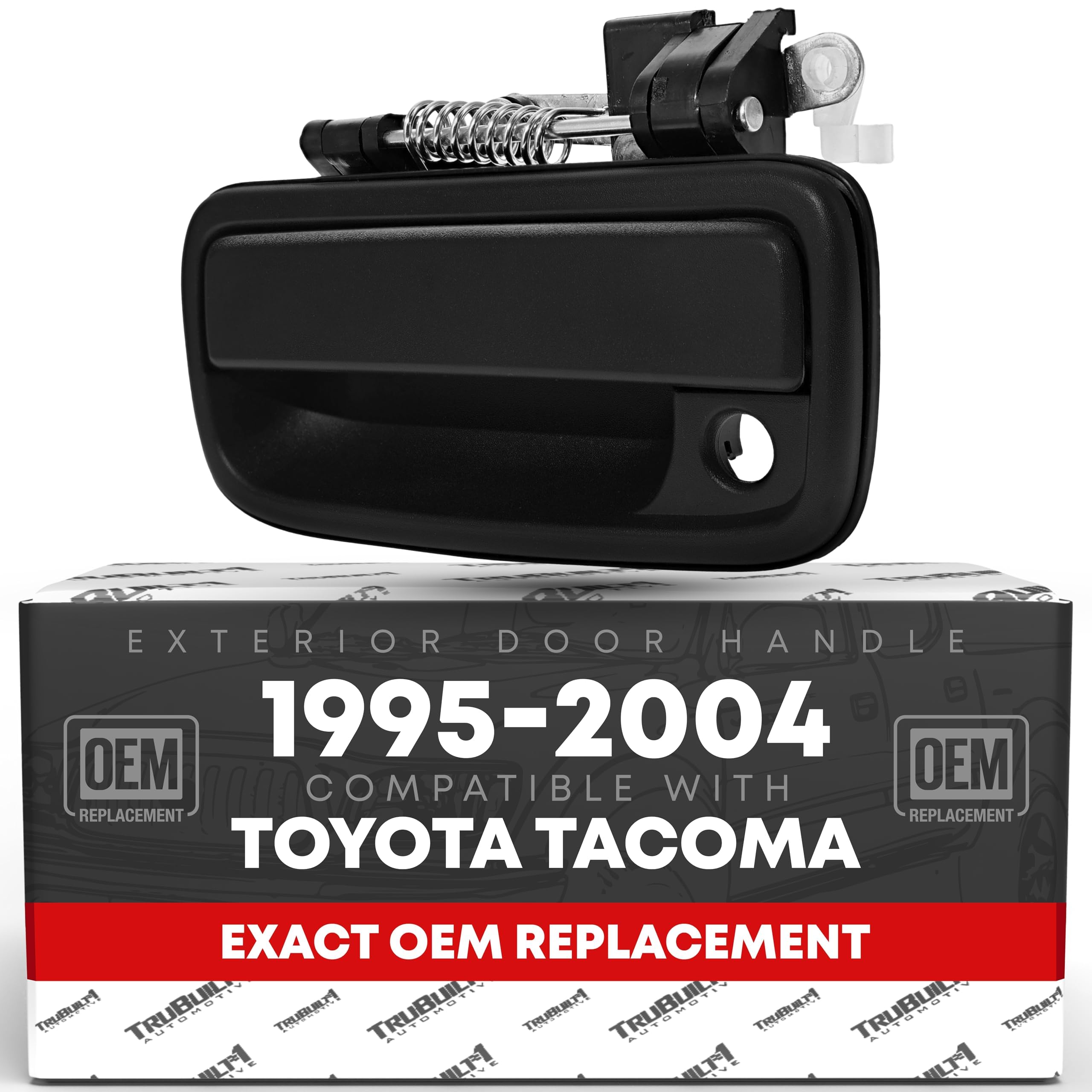 TRUBUILT1 AUTOMOTIVE Driver Door Handle Replacement for 1995-2004 Toyota Tacoma - Smooth Black Plastic - OEM 69220-35020