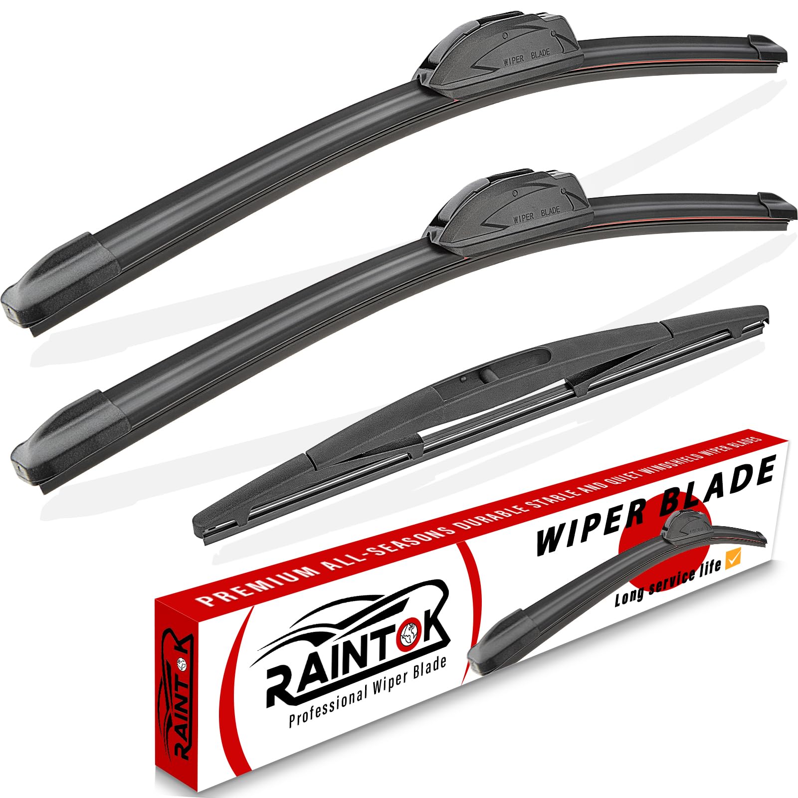 Raintok Windshield Wiper Blades Replacement For 2003-2008 Subaru Forester / 2009 2010 Infiniti Fx35 Fx50 Original Factory Quality Front Rear Back Wipers Set For My Car - 22 19 14