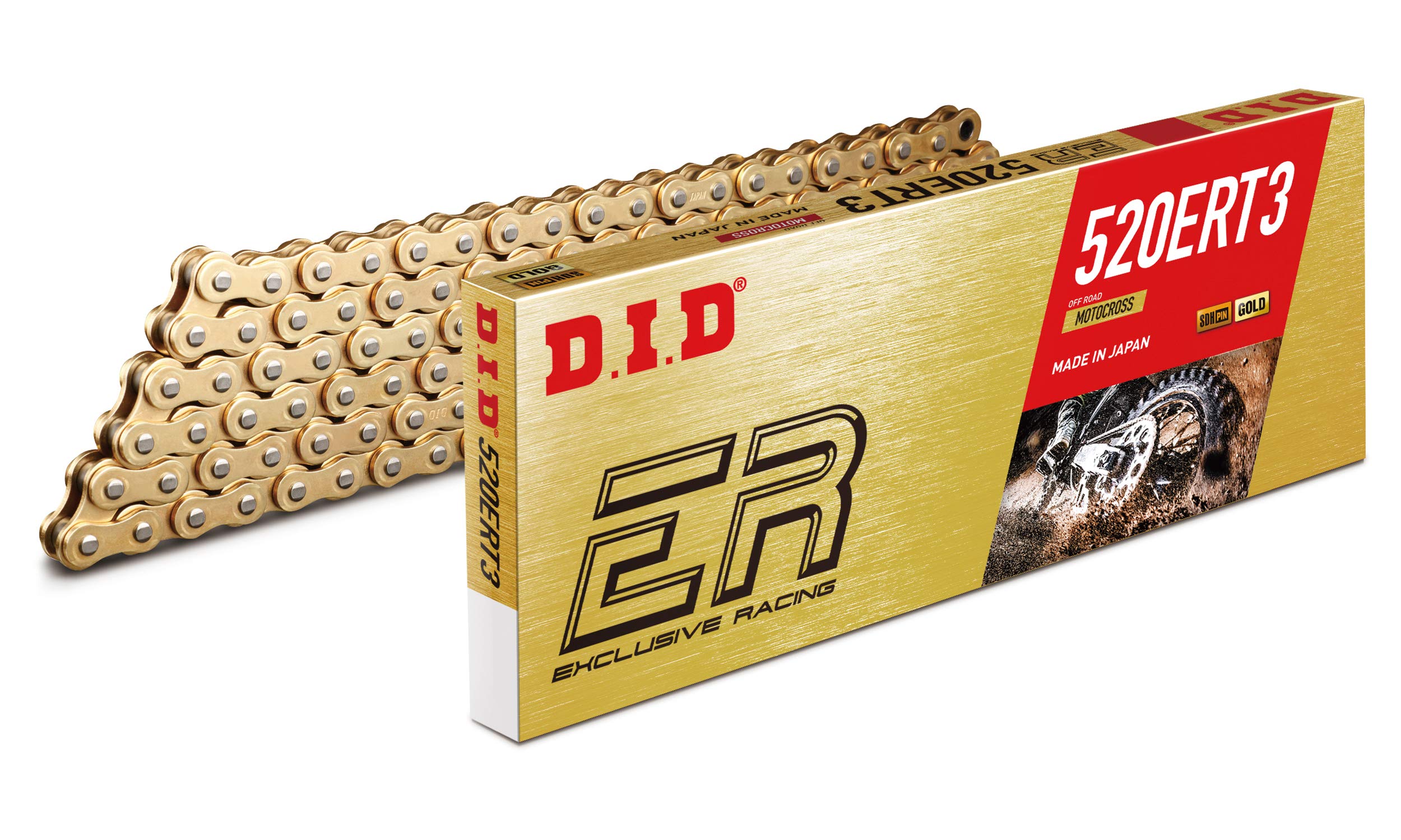 Did (520Ert3-140) Gold 140 Link High Performance Ert3 Series Non-O-Ring Racing Chain With Connecting Link