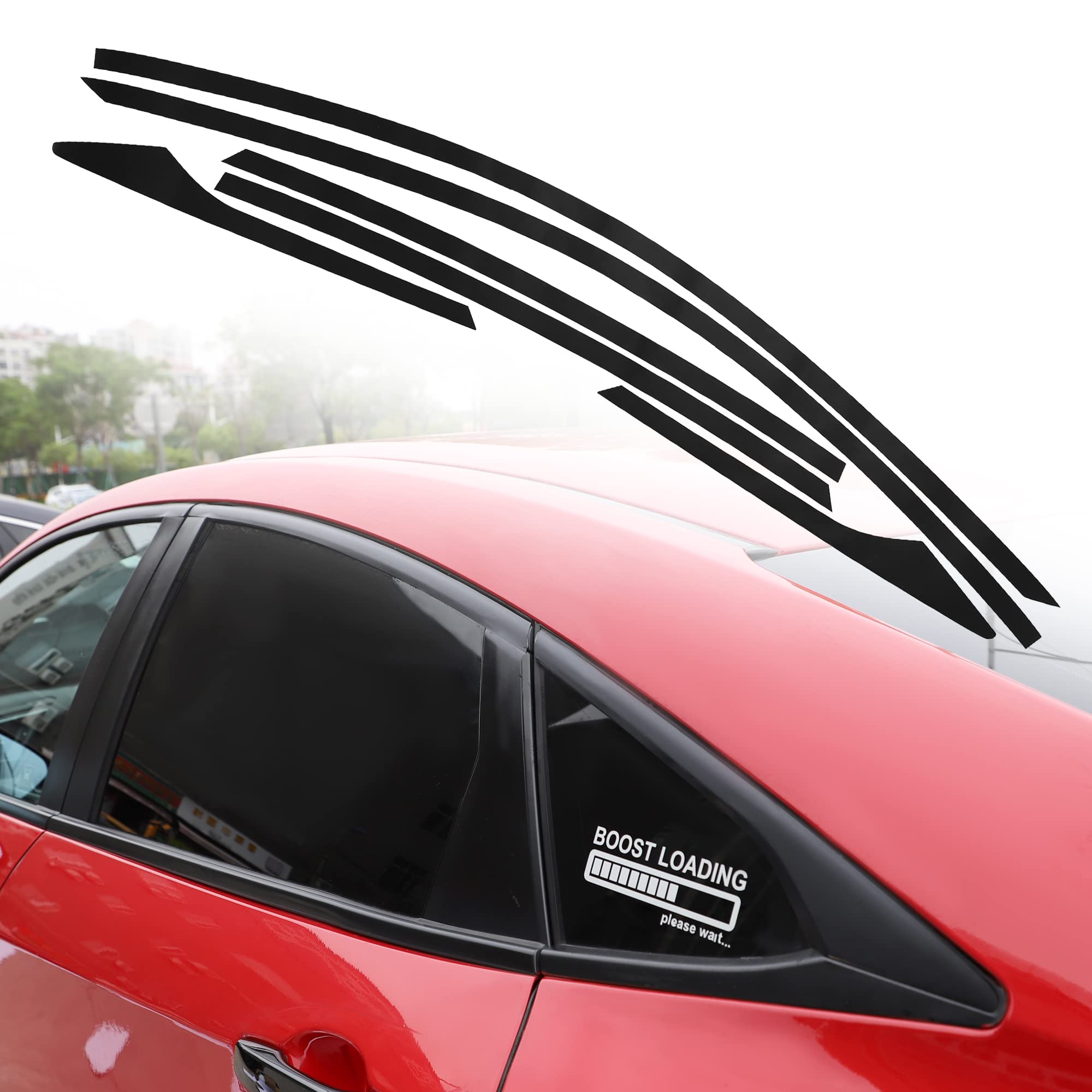 Tomall Car Window Edge Vinyl Stickers Compatible With Honda 10Th Civic 2016 2017 2018 2019 2020 2021 Auto Window Cover Strip Trim Accessories (Matte Black)