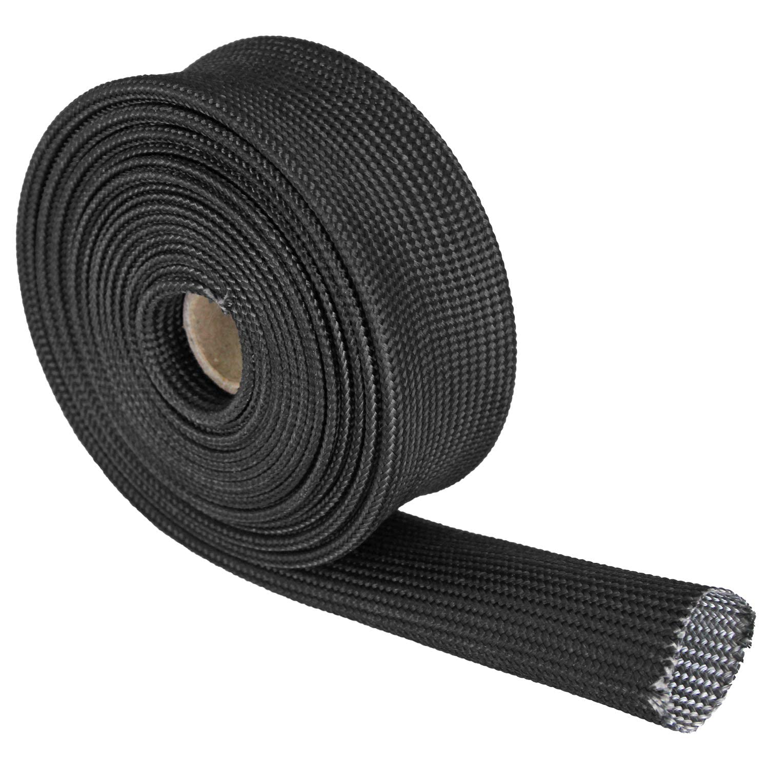 Fiberglass Heat Wrap Wire Shield Sleeve- 1 Idx 10' Adjustable Black Exhaust Heat Shield Spark Plug Wire Heat Shield Roll For Car&Auto Wire Loom Heat Shield Brake Line Cable Heat Shield