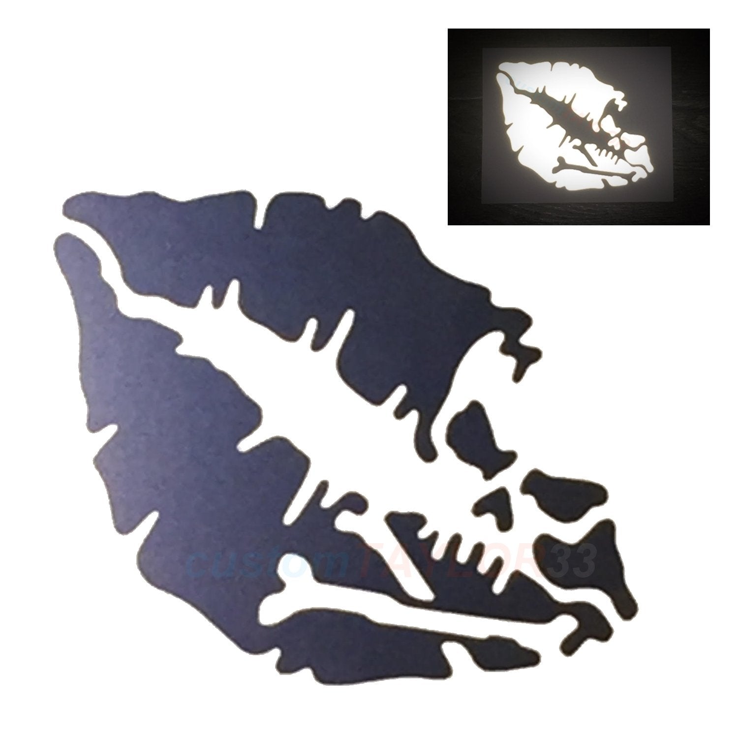 Customtaylor33 High Intensity Reflective Vinyl Death Kiss Skull Crossbones Lips Decal Bumper Sticker - Cars, Motorcycles, Helmets, Wind Screens, Laptops (18 Inches Wide, Red)