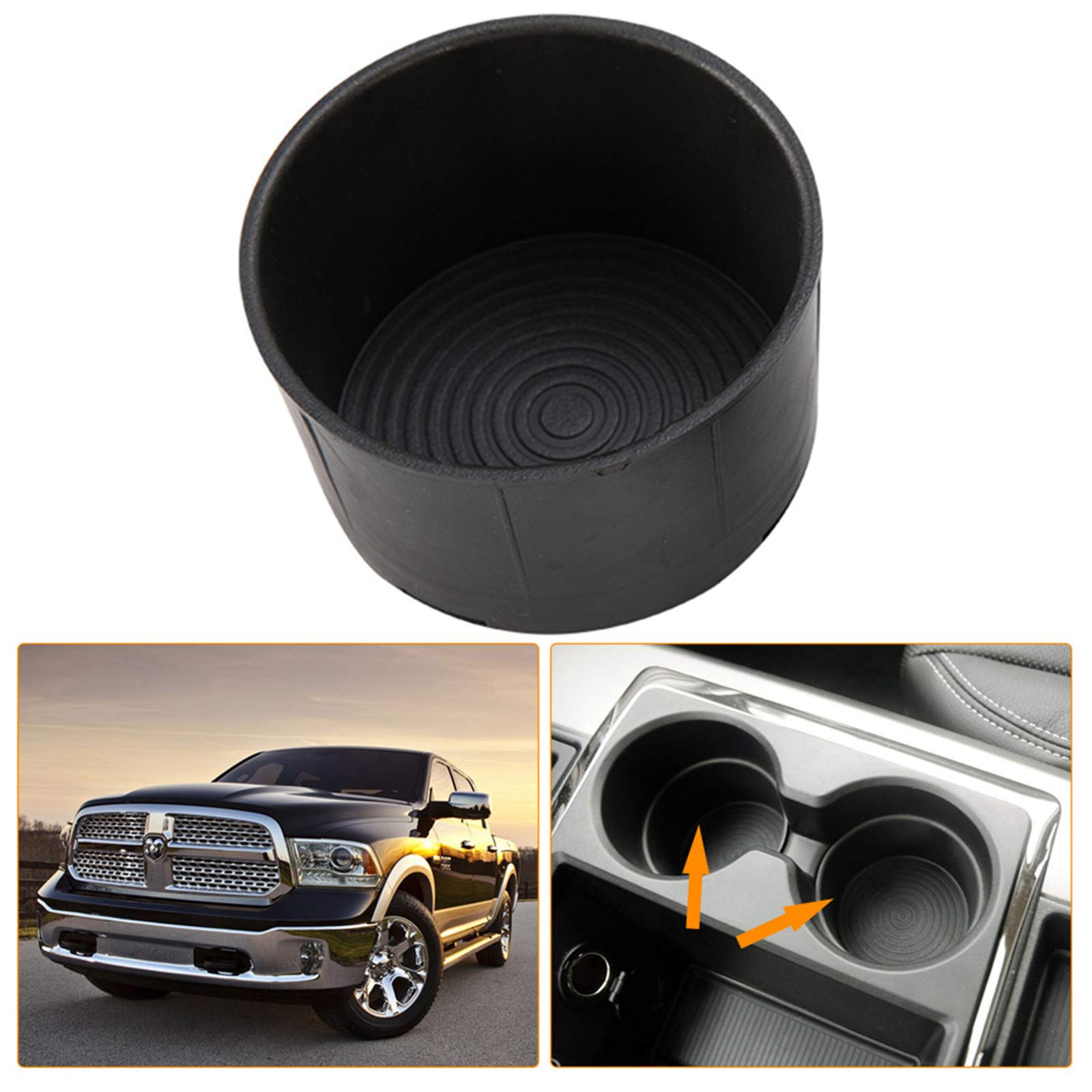 Kiwi Master Cup Holder Insert Compatible For 2009-2016 Dodge Ram 1500 2500 3500 Heavy Duty Replacement Floor Mounted Center Console With Bucket Seats, 1 Pcs