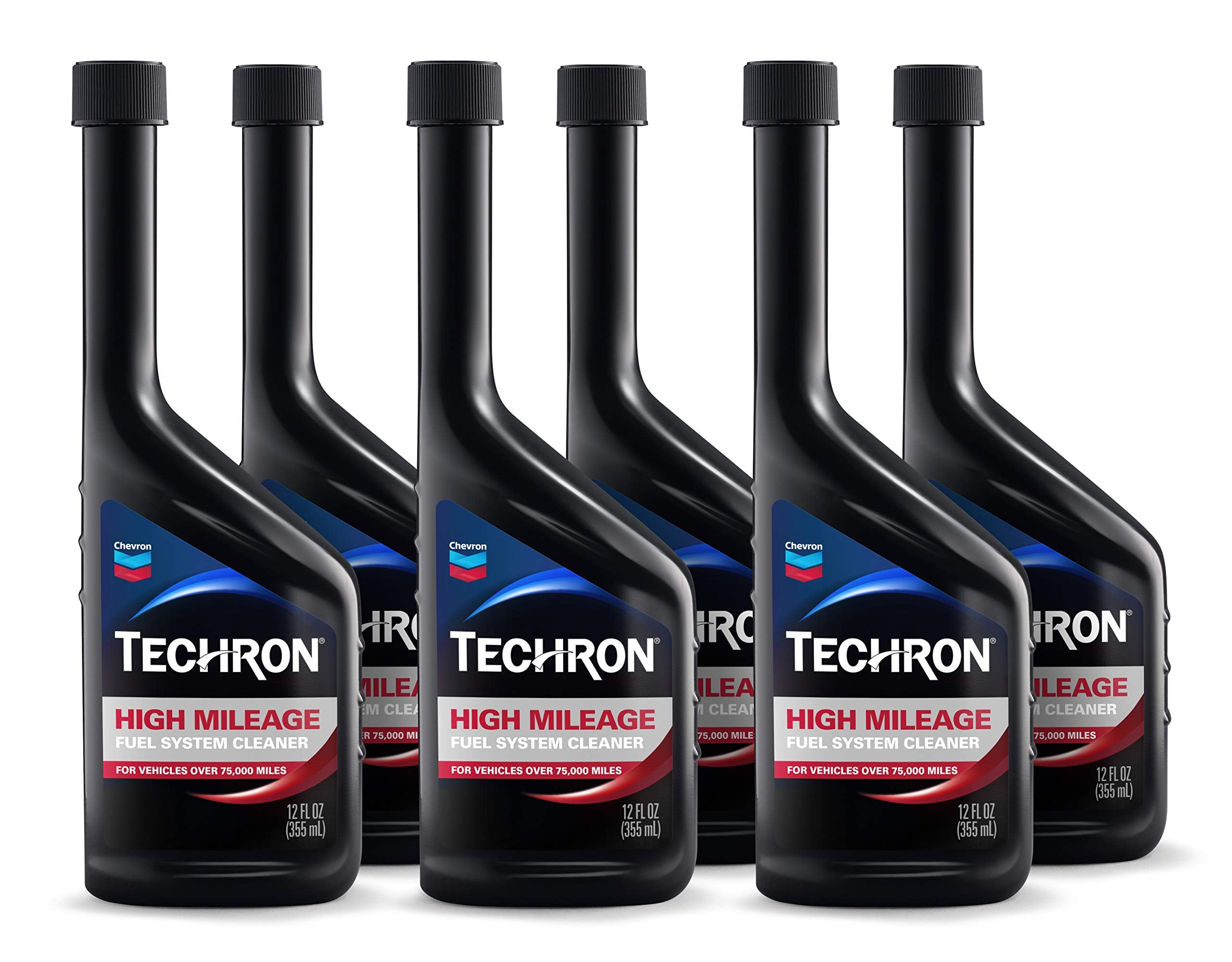 Chevron Techron High Mileage Fuel System Cleaner, 12 Oz, Pack Of 6