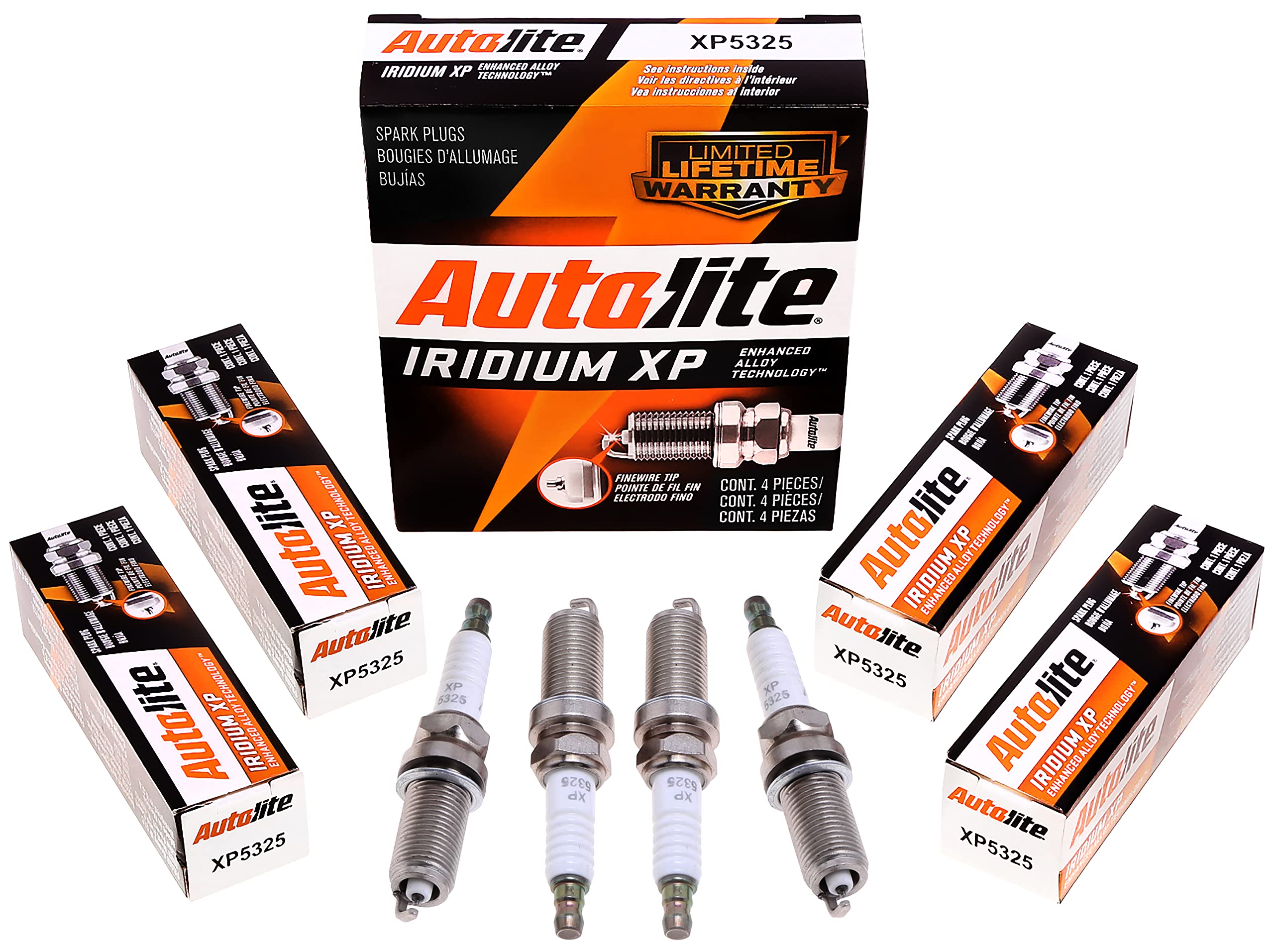 Autolite Iridium Xp Automotive Replacement Spark Plugs, Xp5325 (Pack Of 4)