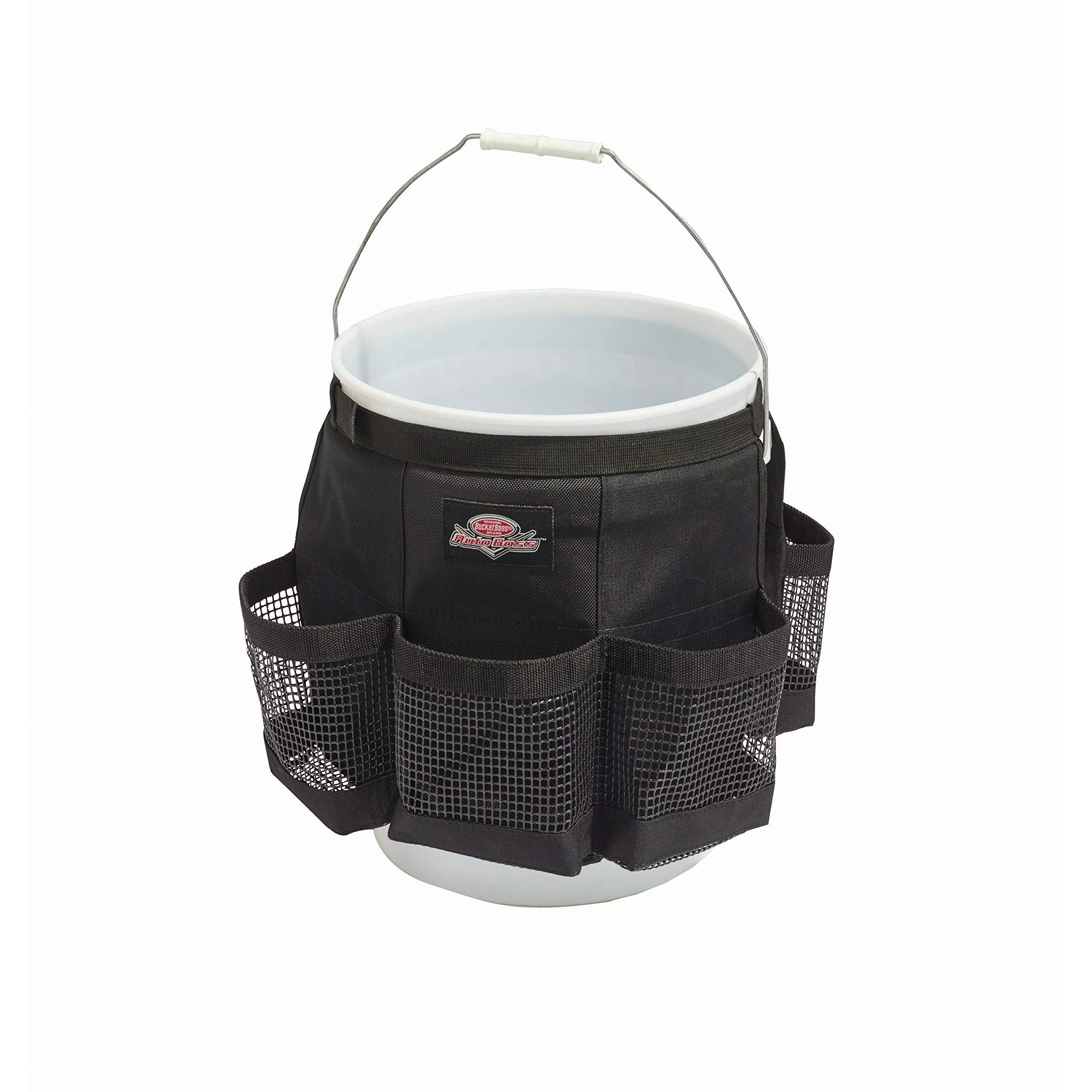Bucket Boss Auto Boss Wash Boss Organizer For A 5 Gallon Bucket, With Fast-Drying, Exterior Mesh Pockets For Car Supplies, Allowing For Soap And Water In The Bucket, In Black, Ab30060