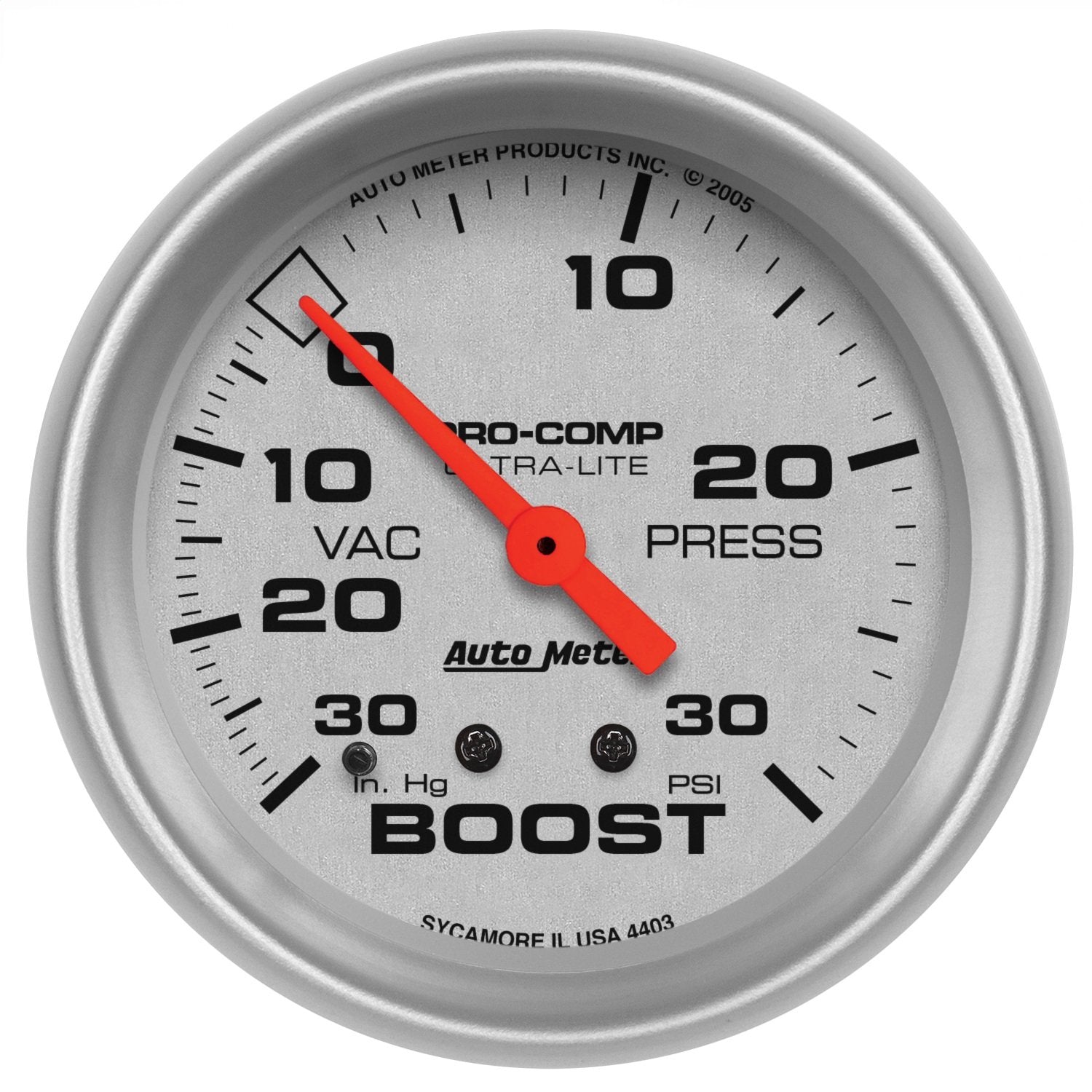 Auto Meter 4403 Ultra-Lite Mechanical Boost/Vacuum Gauge