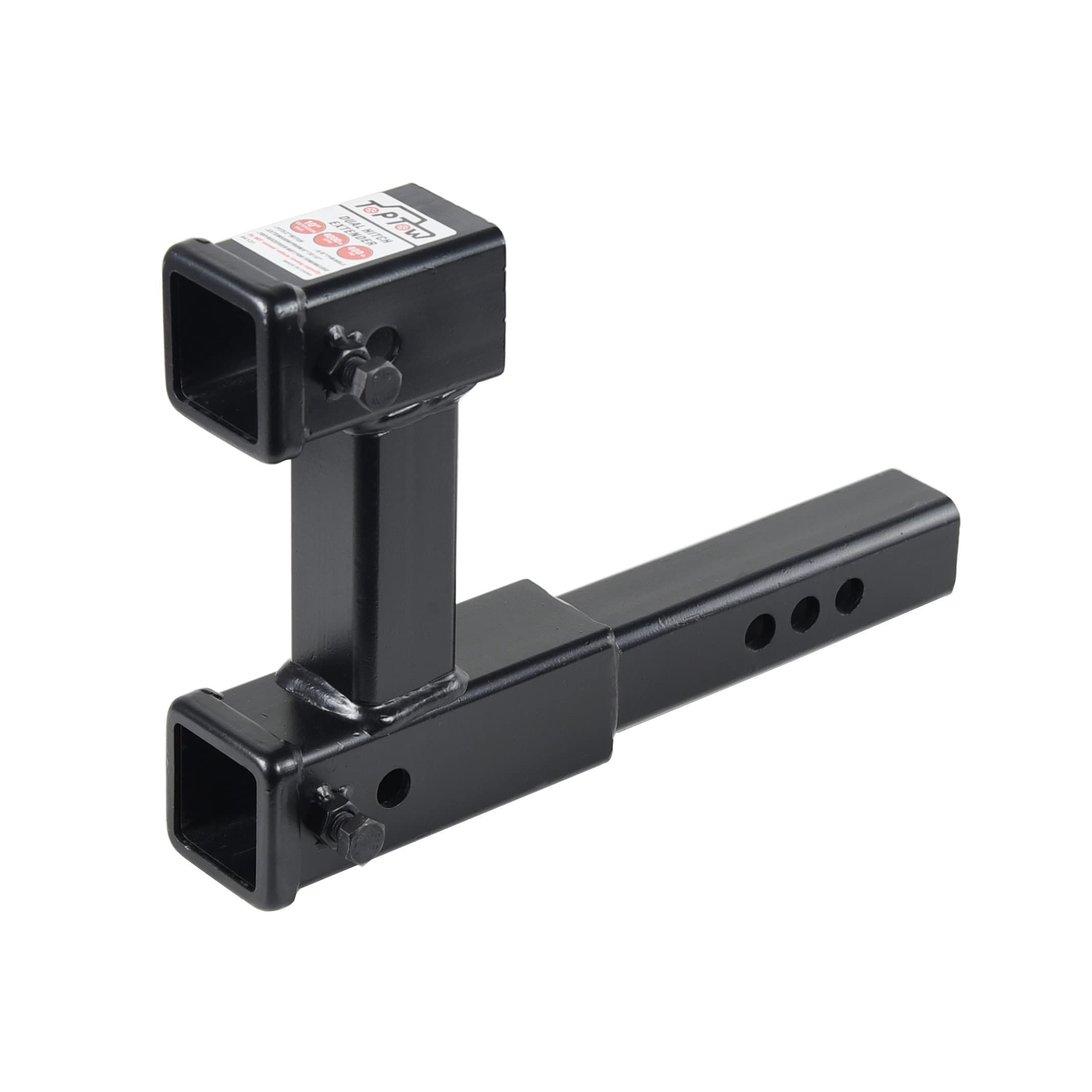 Toptow 64131 Dual Hitch Extension, 2 Inch Towing Receivers, Extends Adjustable Length, 4,000Lbs