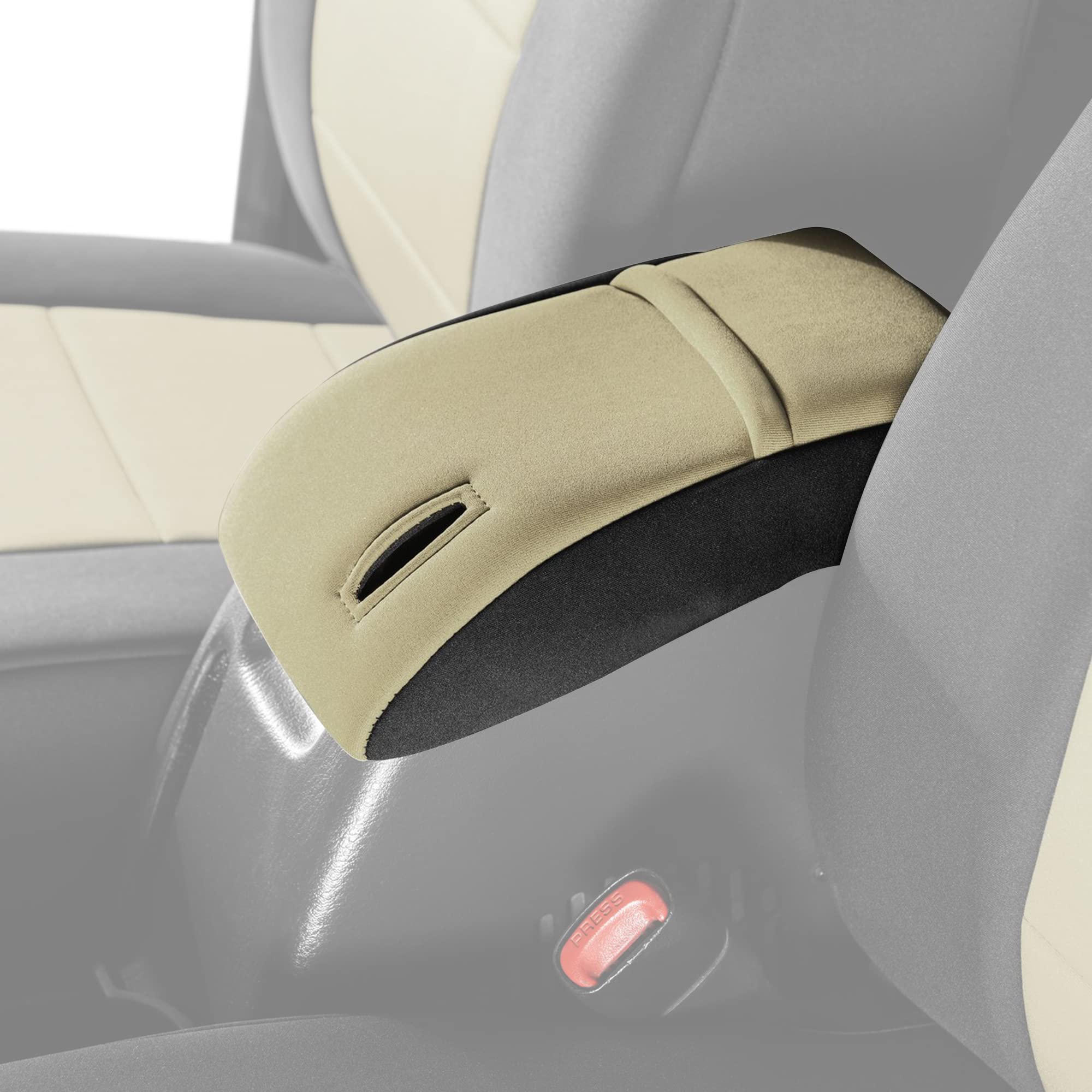 Diver Down Neoprene Center Console Cover - Fits Jeep 1997-2006 Tj Wrangler - Cushioned Armrest Cover - Doesn'T Burn Your Elbow - Tight Custom Fit - Comfortable Foam Armrest Pad (01-06 Tan)