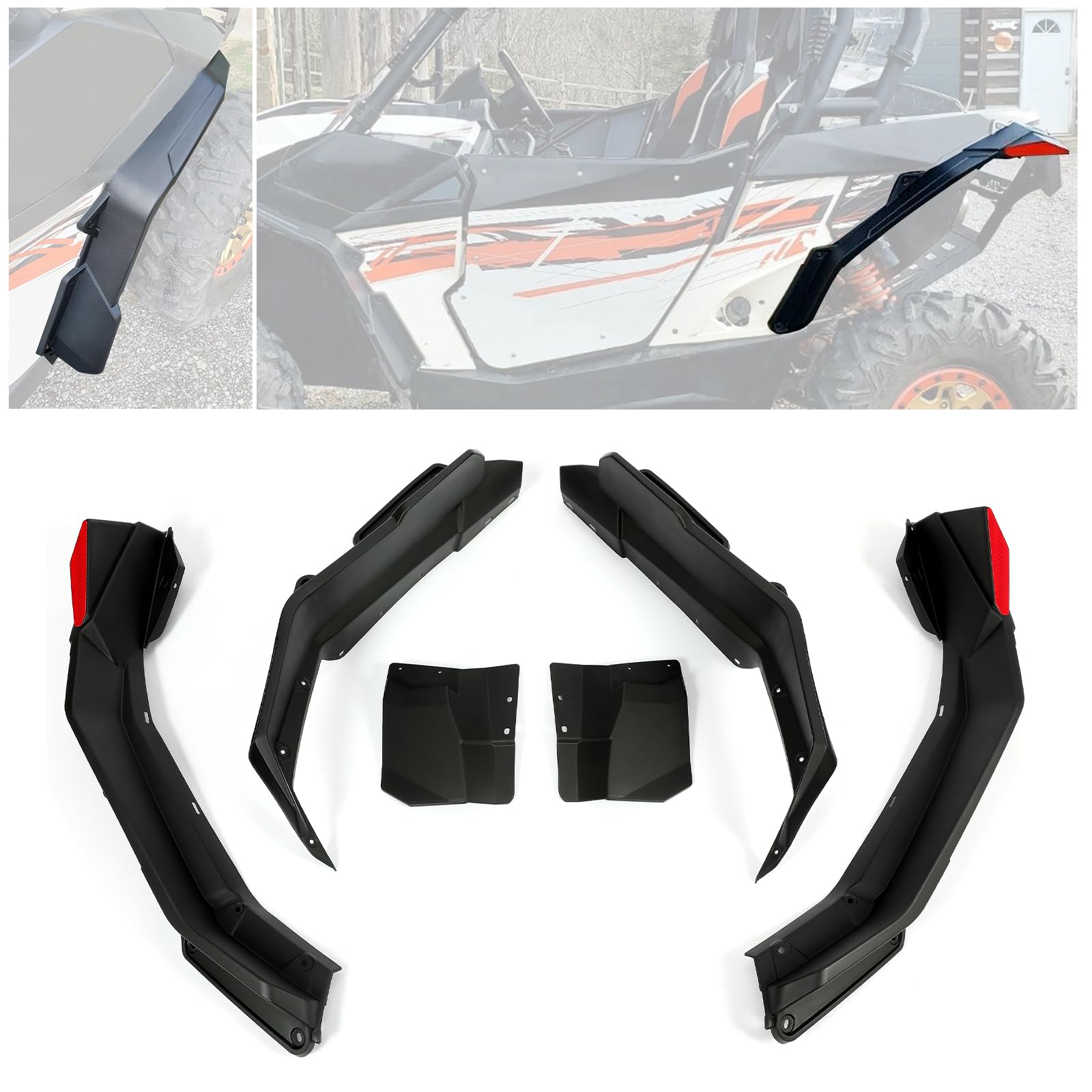 Kuafu Fender Flares Compatible With 2013-2016 Can-Am Maverick 1000 Max 1000R Replacement For 715001323 Extended Mud Guards Pair 4Pcs