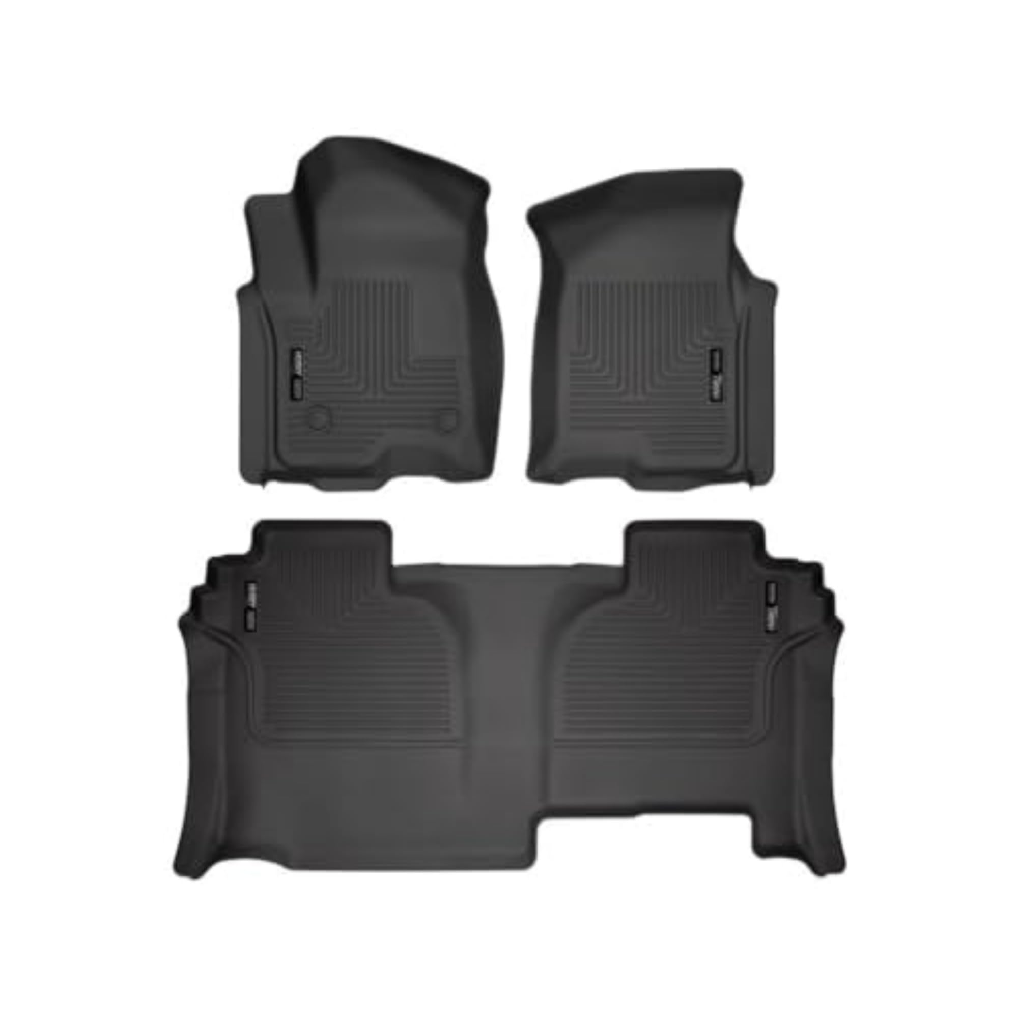 Husky Liners Weatherbeater Floor Mats for 2019-2024 Chevy Silverado & GMC Sierra 1500, 2500, 3500 - Black, 3-pc Set