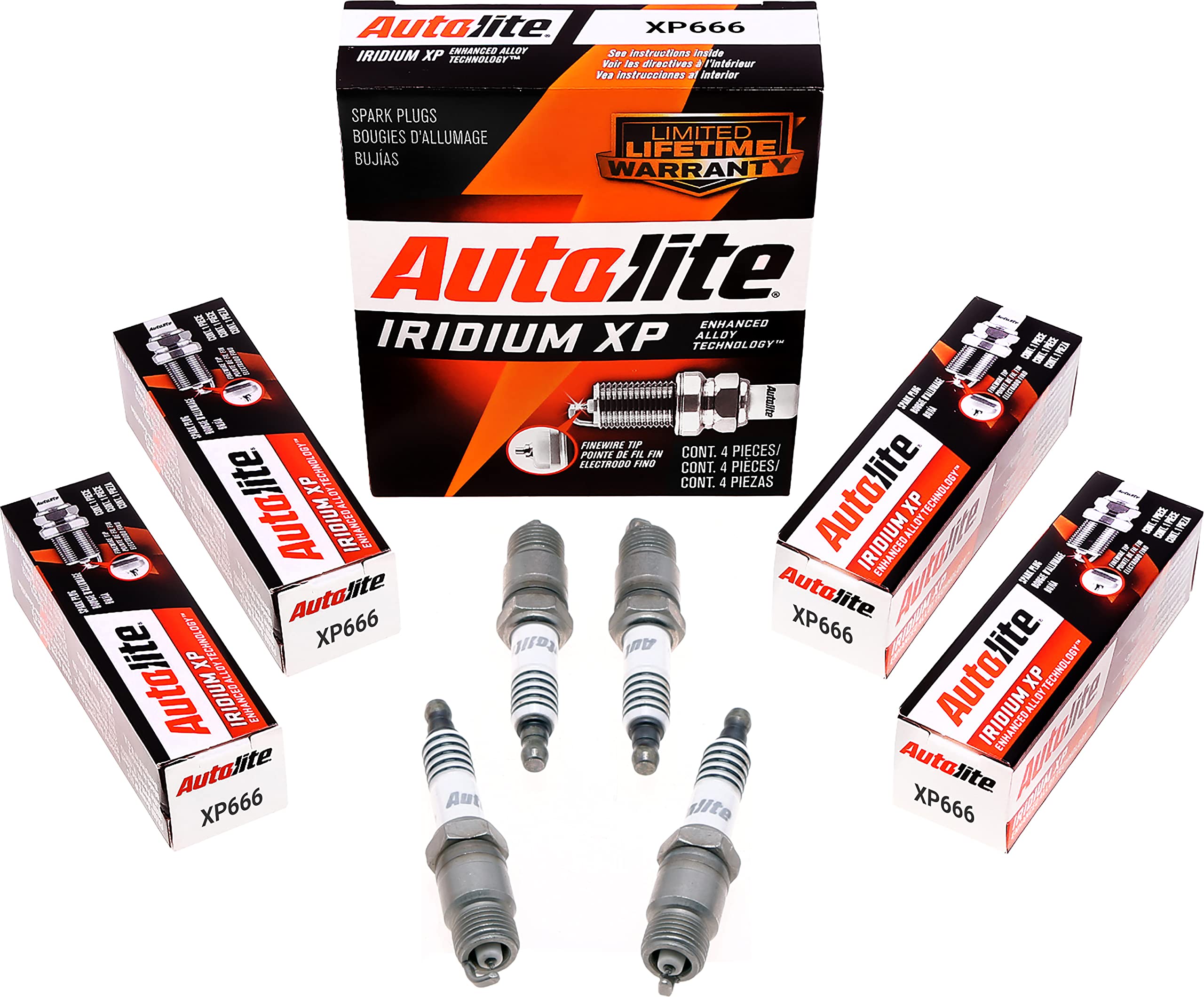 Autolite Iridium Xp Automotive Replacement Spark Plugs, Xp666 (4 Pack)