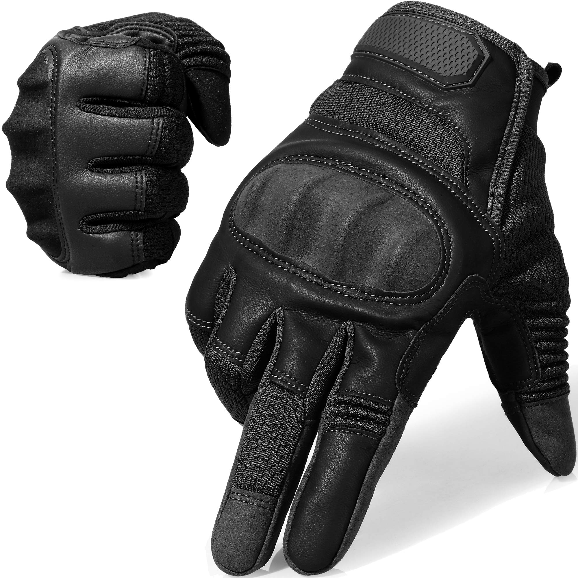 Axbxcx Touch Screen Full Finger Gloves For Motorcycles Cycling Motorbike Atv Bike Camping Climbing Hiking Work Outdoor Sports Men Women Black S
