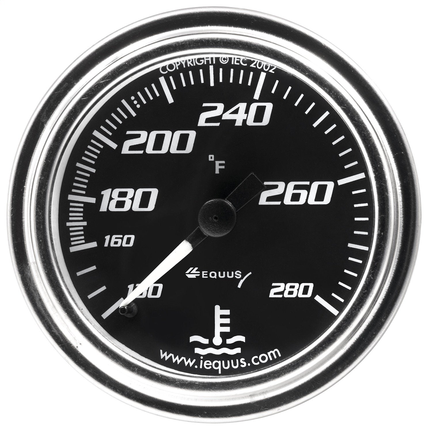 Equus 7242 2 Mechanical Water Temperature Gauge, Chrome With Black Dial