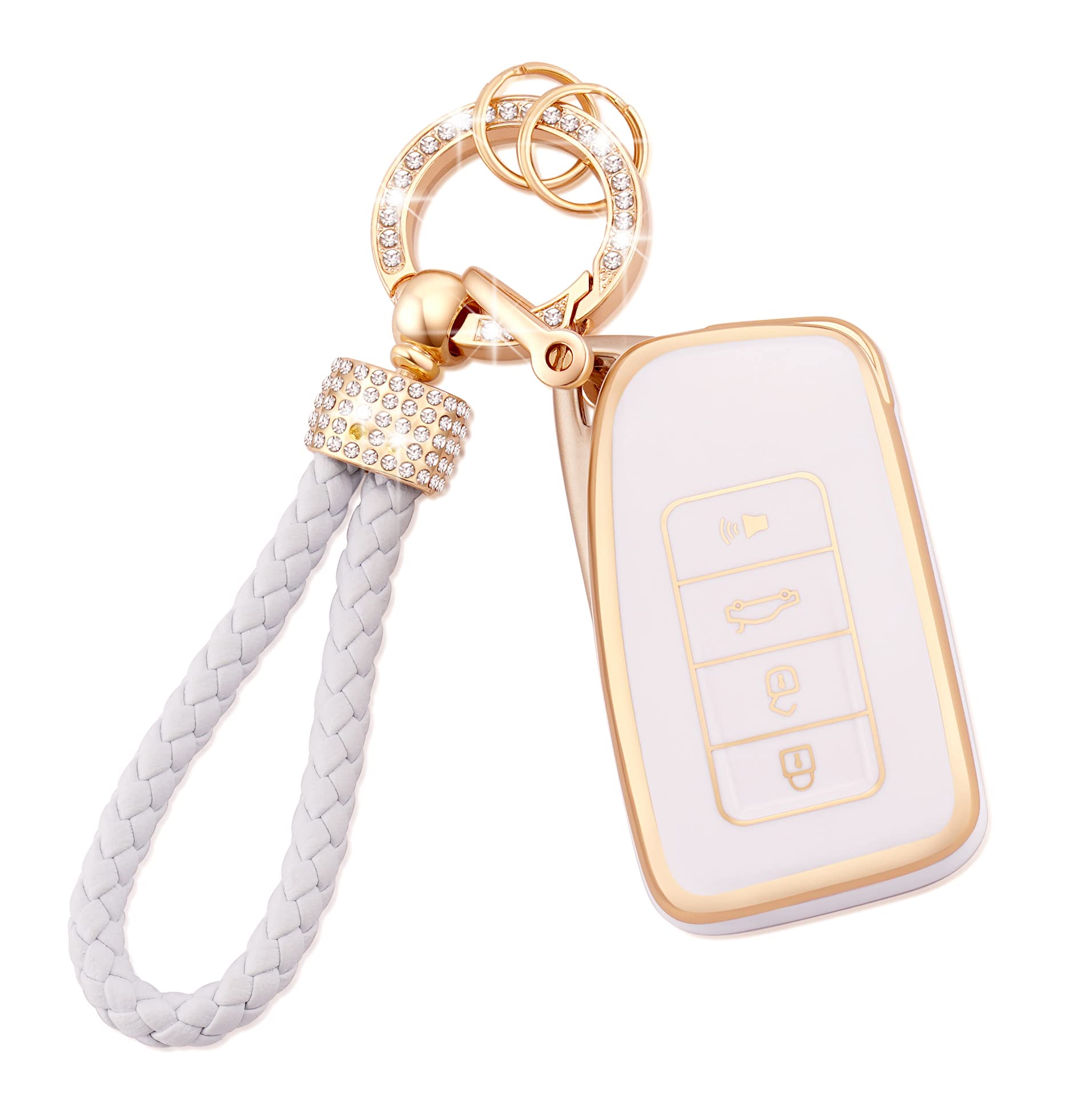 Ekala For Lexus Key Fob Cover Soft Tpu Full Protection Smart Car Key Protector With Key Fob Keychain Fit For Lexus Rx Is Es Gs Ls Nx Rs Gx Lx Rc Lc 2 3 4 Buttons Remote Start Key Fob Case(Lxs)