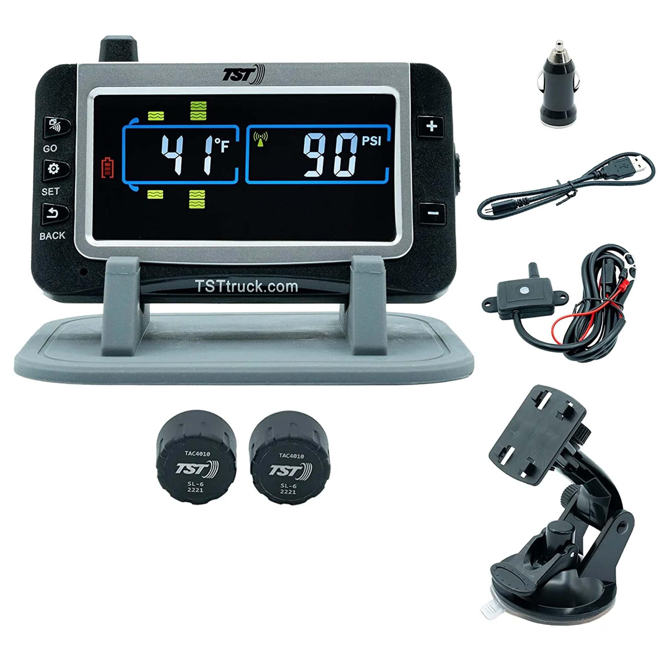 Tst 507 Tire Pressure Monitoring System With 2 Cap Sensors And Color Display For Metal/Rubber Valve Stems By Truck System Technologies, Tpms For Rvs, Campers And Trailers…