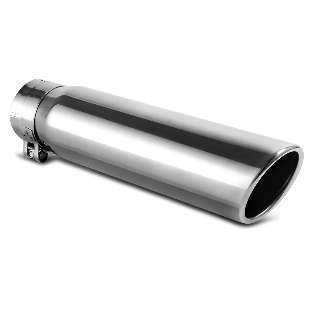 Autosaver88 2.5 Inch Inlet Exhaust Tip, 2.5 Inlet 3 Outlet 12 Overall Length Chrome-Plated Finish Stainless Steel Exhaust Tailpipe Tips For 2.5 Outer Diameter Tailpipe, Bolt/Clamp On, Universal