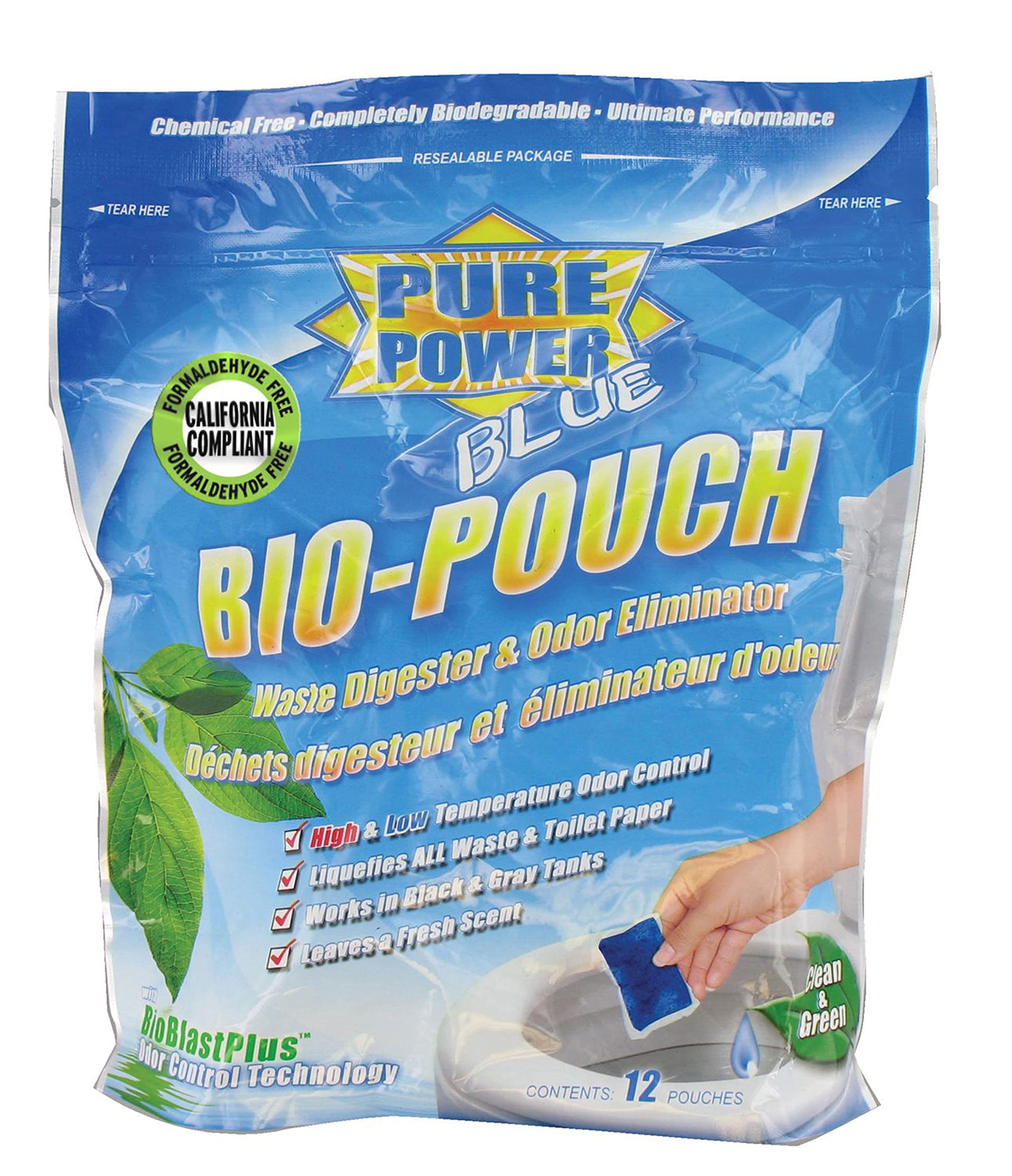 Valterra V23016 Pure Power Blue Waste Digester & Odor Eliminator Drop-Ins - Pack Of 12