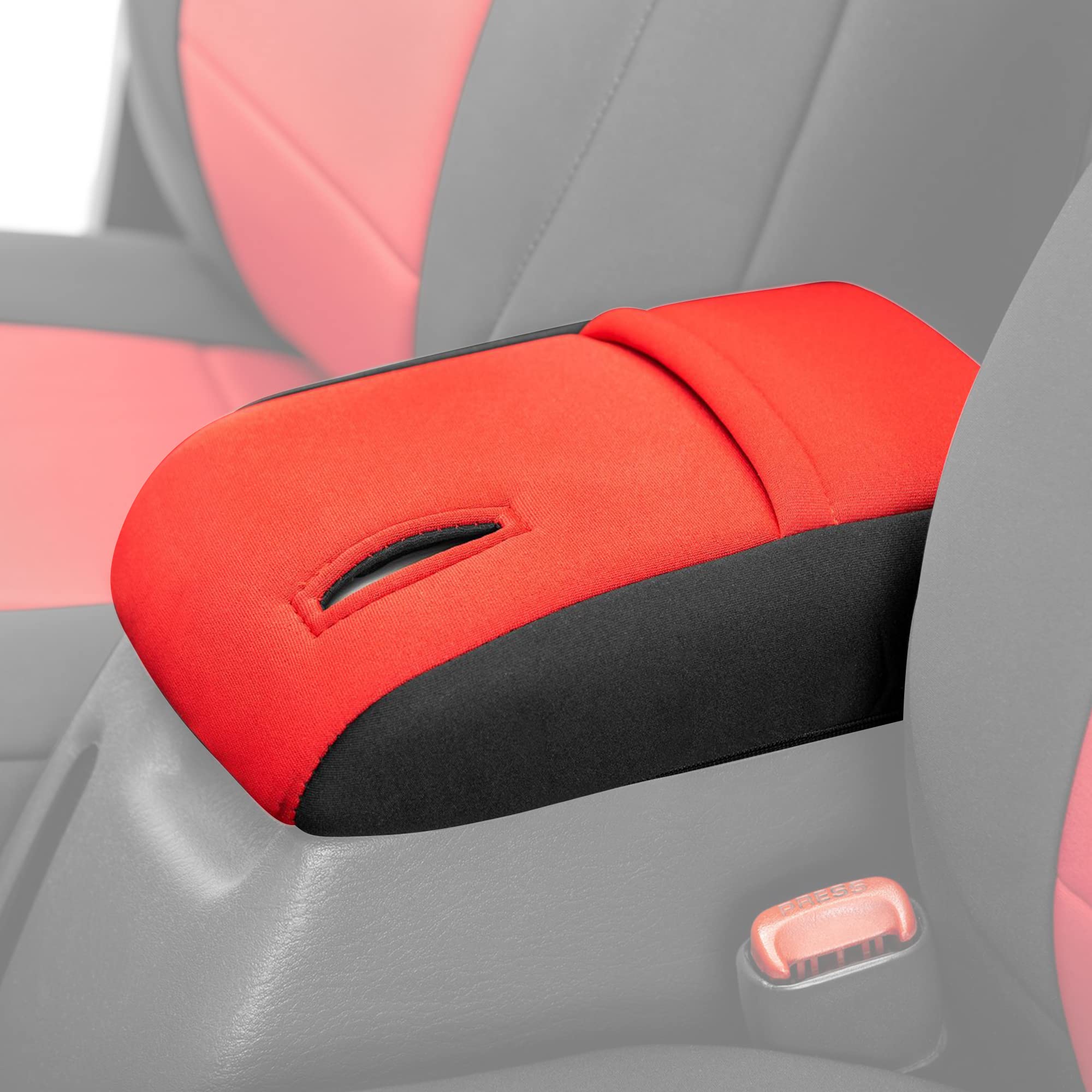 Diver Down Neoprene Center Console Cover - Fits Jeep 1997-2006 Tj Wrangler - Cushioned Armrest Cover - Doesn'T Burn Your Elbow - Tight Custom Fit - Comfortable Foam Armrest Pad (97-00 Red)