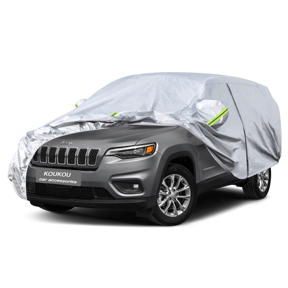 Koukou Suv Car Cover Custom Fit Jeep Cherokee From 2013 To 2023, Waterproof All Weather For Automobiles, Sun Rain Dust Snow Protection. (Ships From Us Warehouse, Arrive Within 3-7 Days)