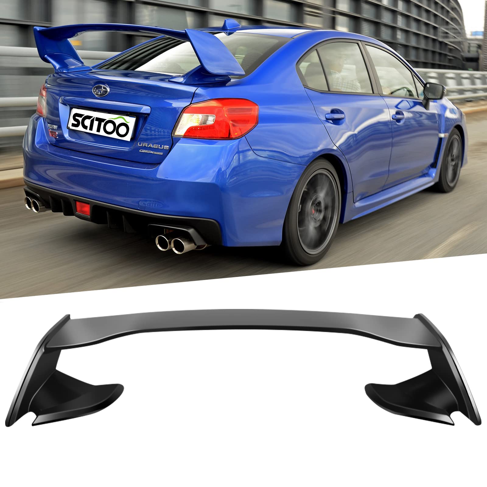 Scitoo Rear Trunk Spoiler Wing For Wrx, Bolt-On Rear Wing Trunk Spoiler For Subaru Wrx Sti Sedan 2015-2021 For Scion Tc 2011-2016 Matte Black