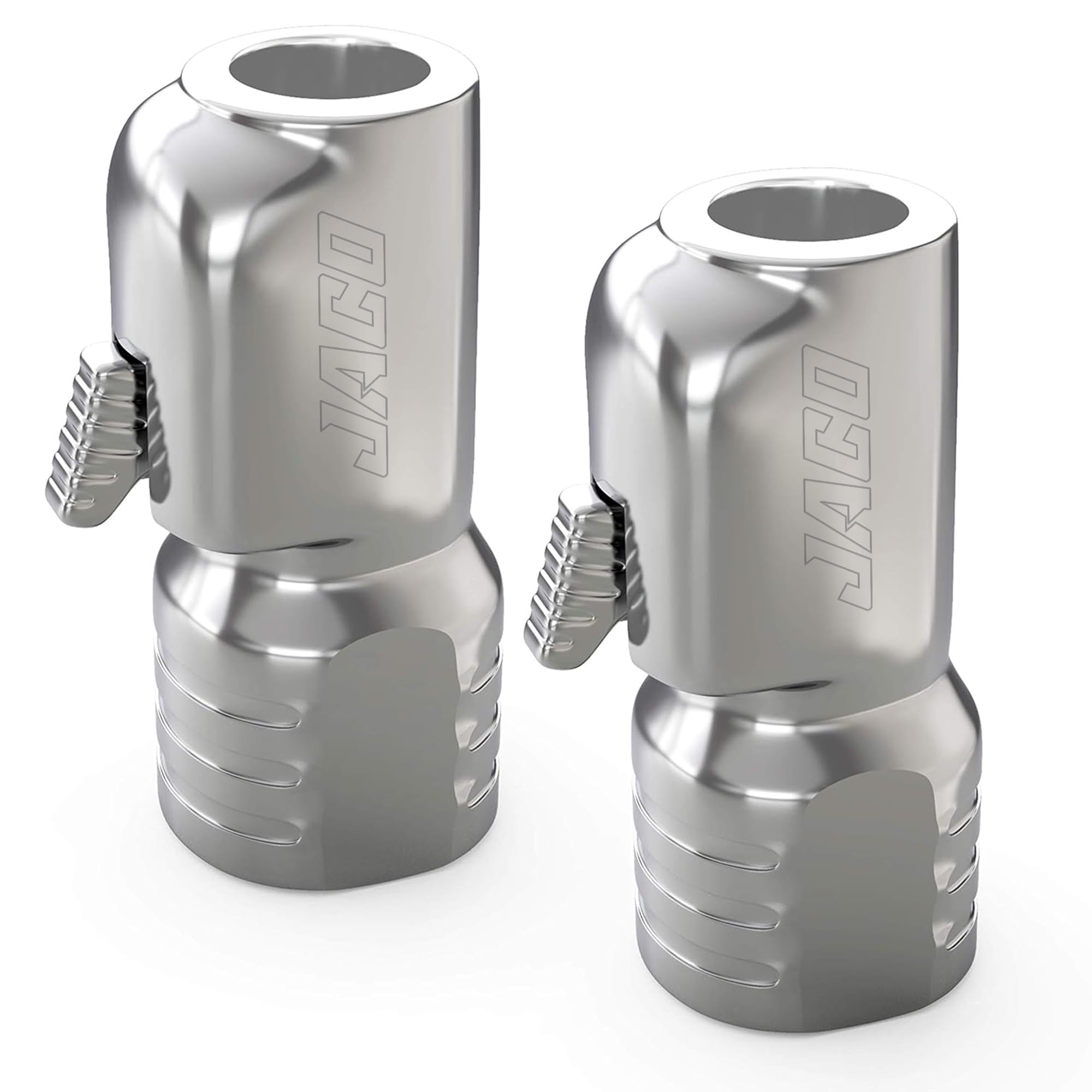 Jaco Lightning S-Series Tire Air Chuck - 2 Pack, Aluminum, Universal Fit, Silver, Schrader Valve, 1/4 F-Npt (Open Flow)