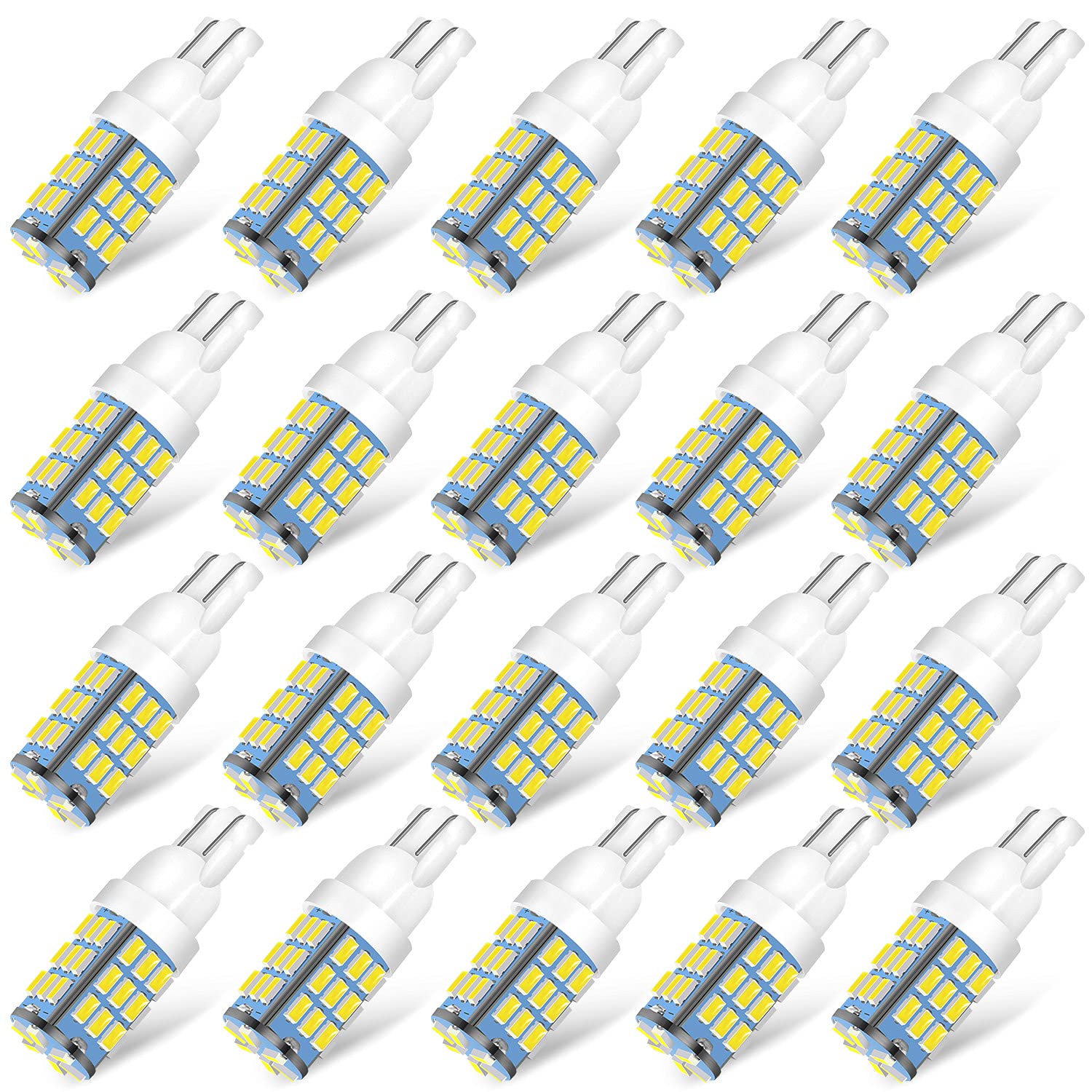 Acohuike T10 921 194 168 175 Led Bulbs White 20-Packs, Super Bright 3014 42-Smd Led Replacement 12 Volt Rv Camper Trailer Boat Trunk Interior Dome Map License Lights, Backup Reverse Lights