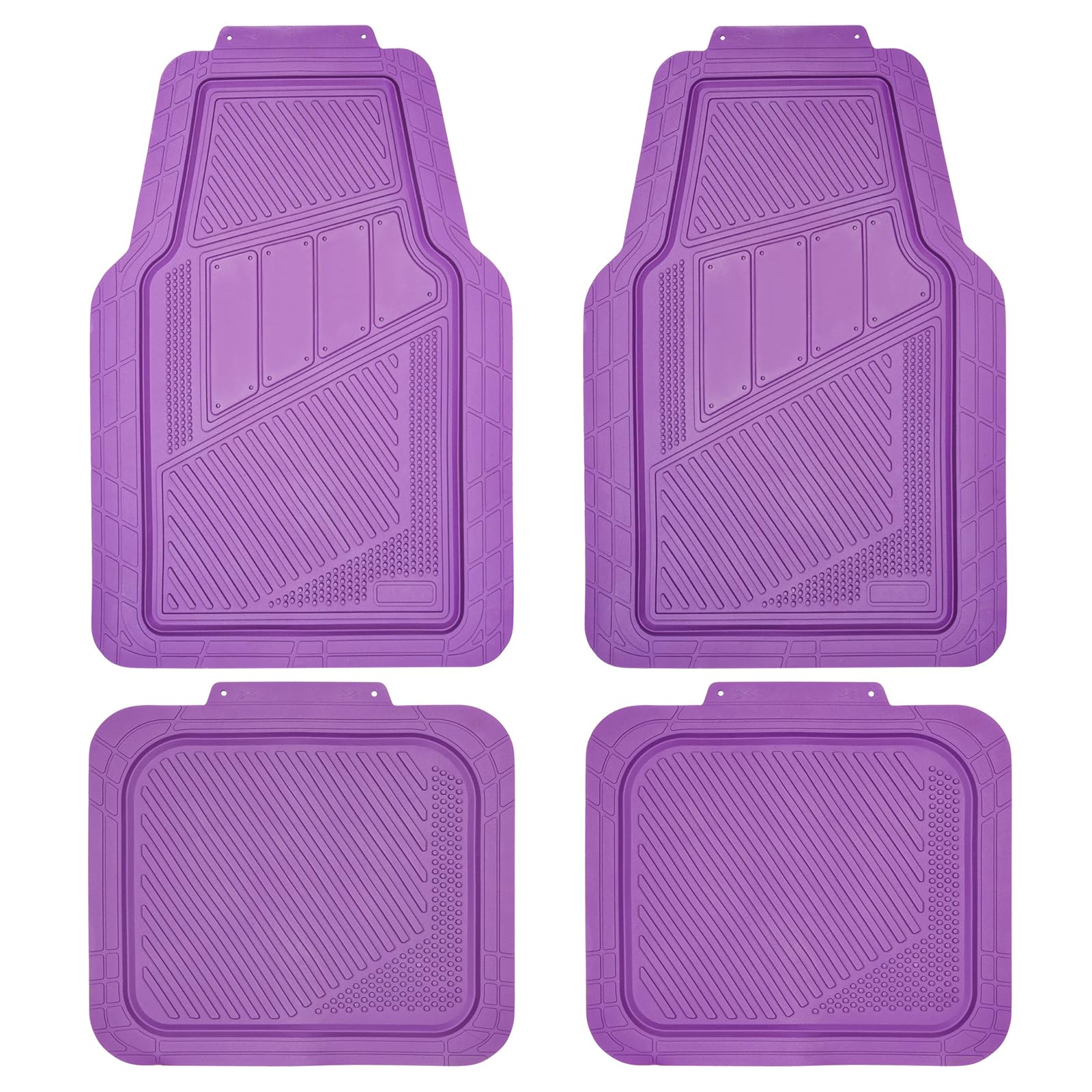 Car Pass Heavy Duty Rubber Floor Mats 4-Piece Car Mat Set - Universal Waterproof Floor Mats For Car Suv Truck, Durable All-Weather Mats(Purple)