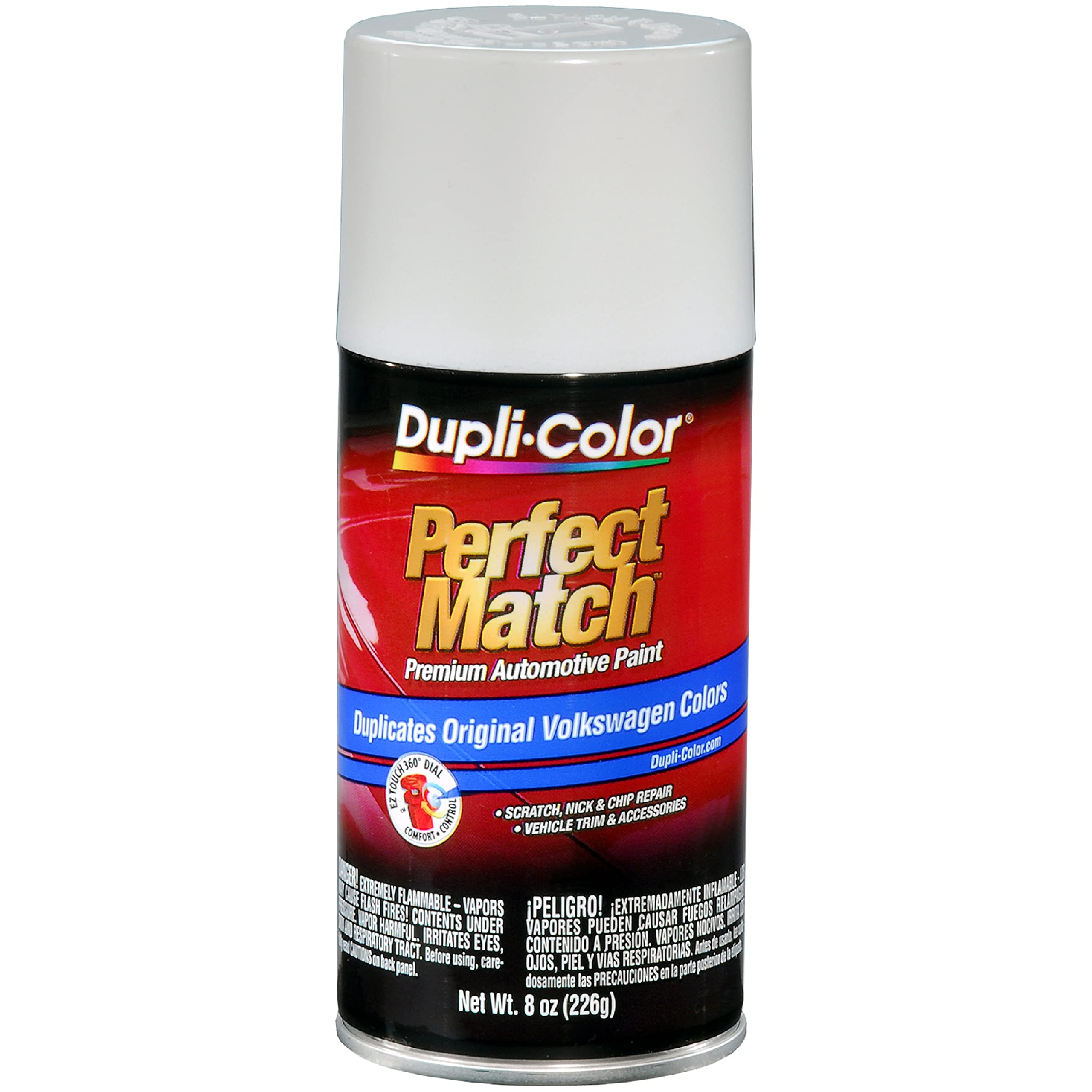 Dupli-Color Perfect Match Spray Paint, Volkswagen Candy White LB9A, 8 oz Aerosol Can - Automotive Touch-Up Paint