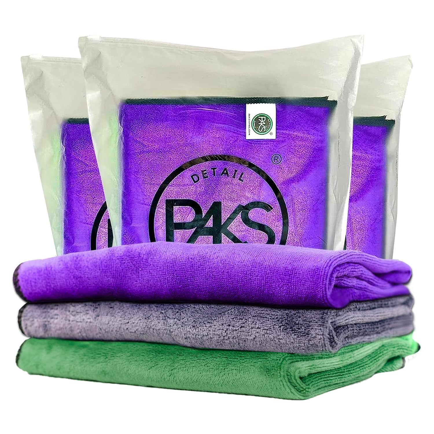 Paks Microfiber Towels For Cars -16X24 Absorbent Chamois Cloth For Car Drying, Detailing Rags, Streak-Free Microfiber Cloths Cleaning, 3-Pack Detailing Towels, Multi-Color Rags For Car Detailing