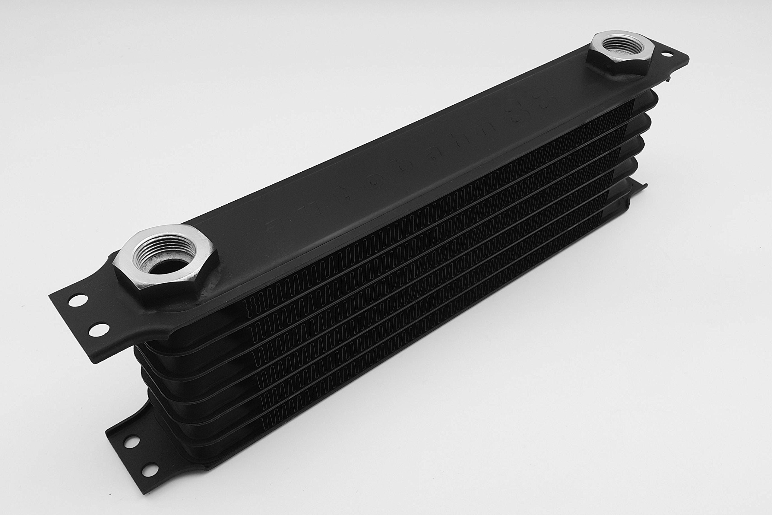 Autobahn88 Universal Oil/Automatic Transmission Fluid Atf Cooler, 7-Row, Compact Core Size 11.8X3.74X2 (300X95X50Mm), M22 Ports, Includes Two An10 M22 Adapters, Black