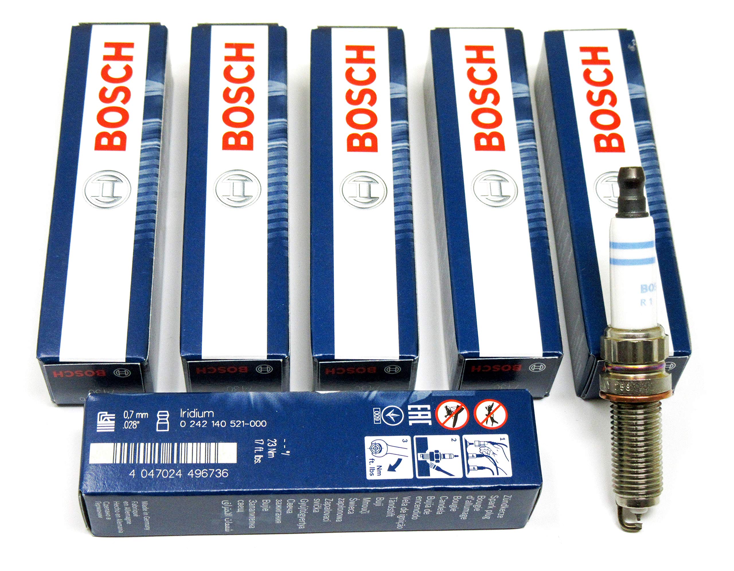 Bosch 6 Piece Spark Plug Set - 0242140521, Zr6Sii3320, 7430