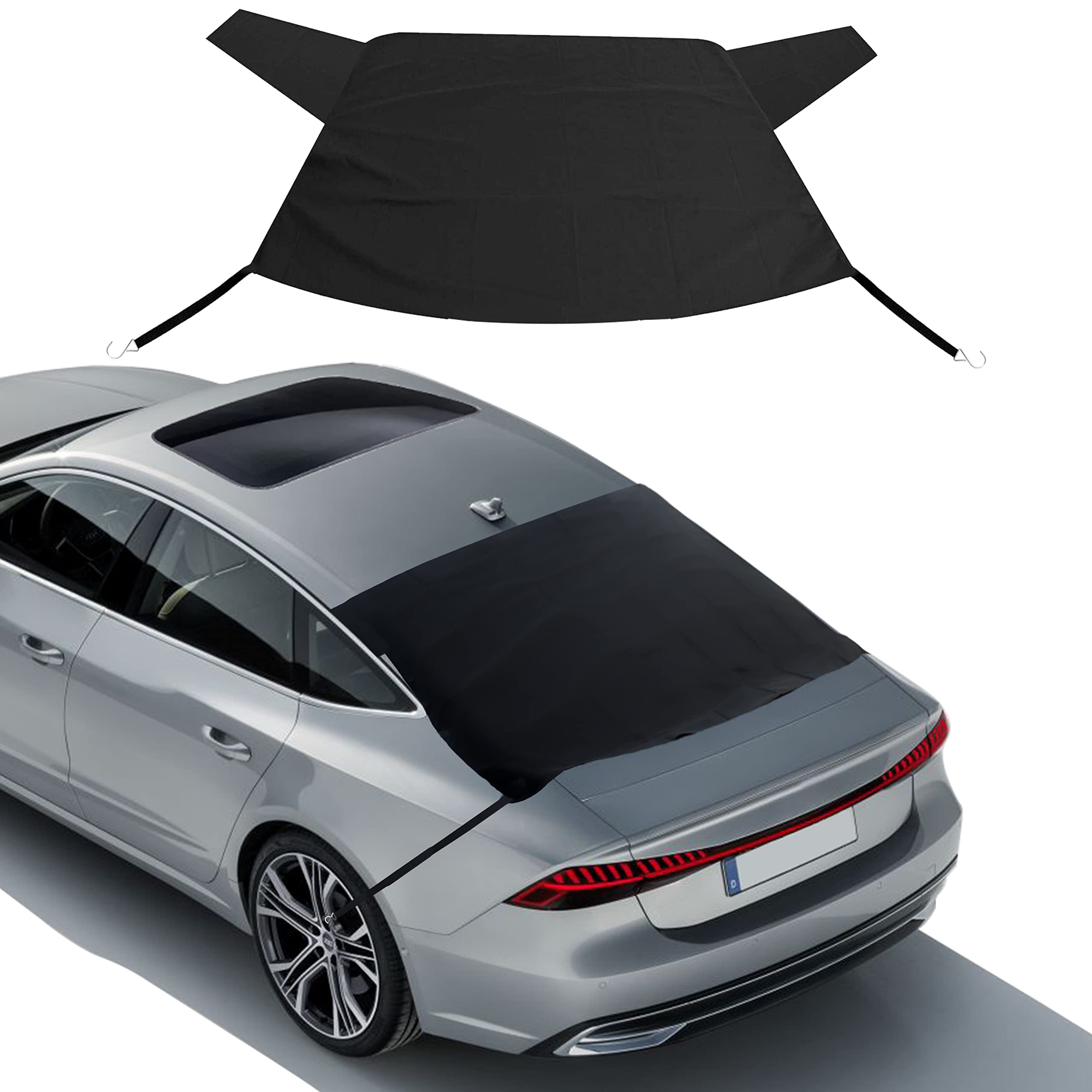 Econour Rear Windshield Snow Cover | All Weather Back Window Frost Cover Offers Complete Protection From Snow, Ice & Other Winter Debris | Winter Car Accessories That Fits Most Sedans, Suvs & Vans