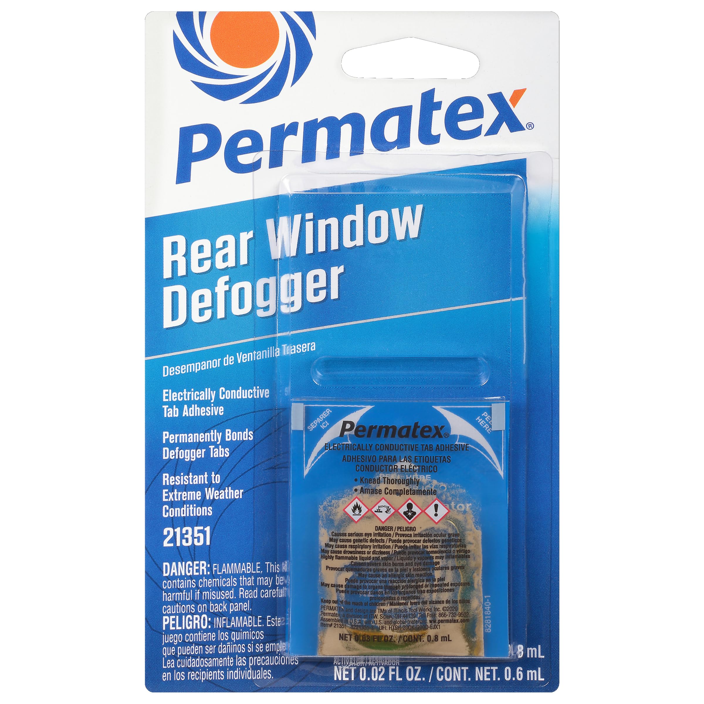Permatex 21351-6Pk Electrically Conductive Rear Window Defogger Tab Adhesive (Pack Of 6)