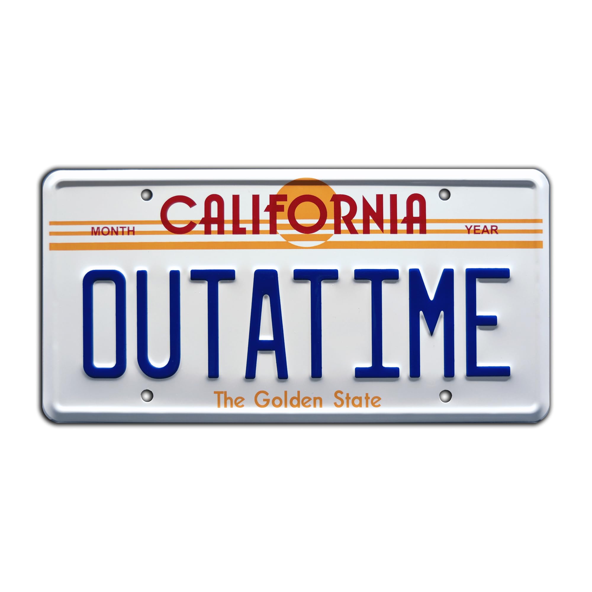 Celebrity Machines Back To The Future | Delorean | Outatime | Metal Stamped Vanity Prop License Plate