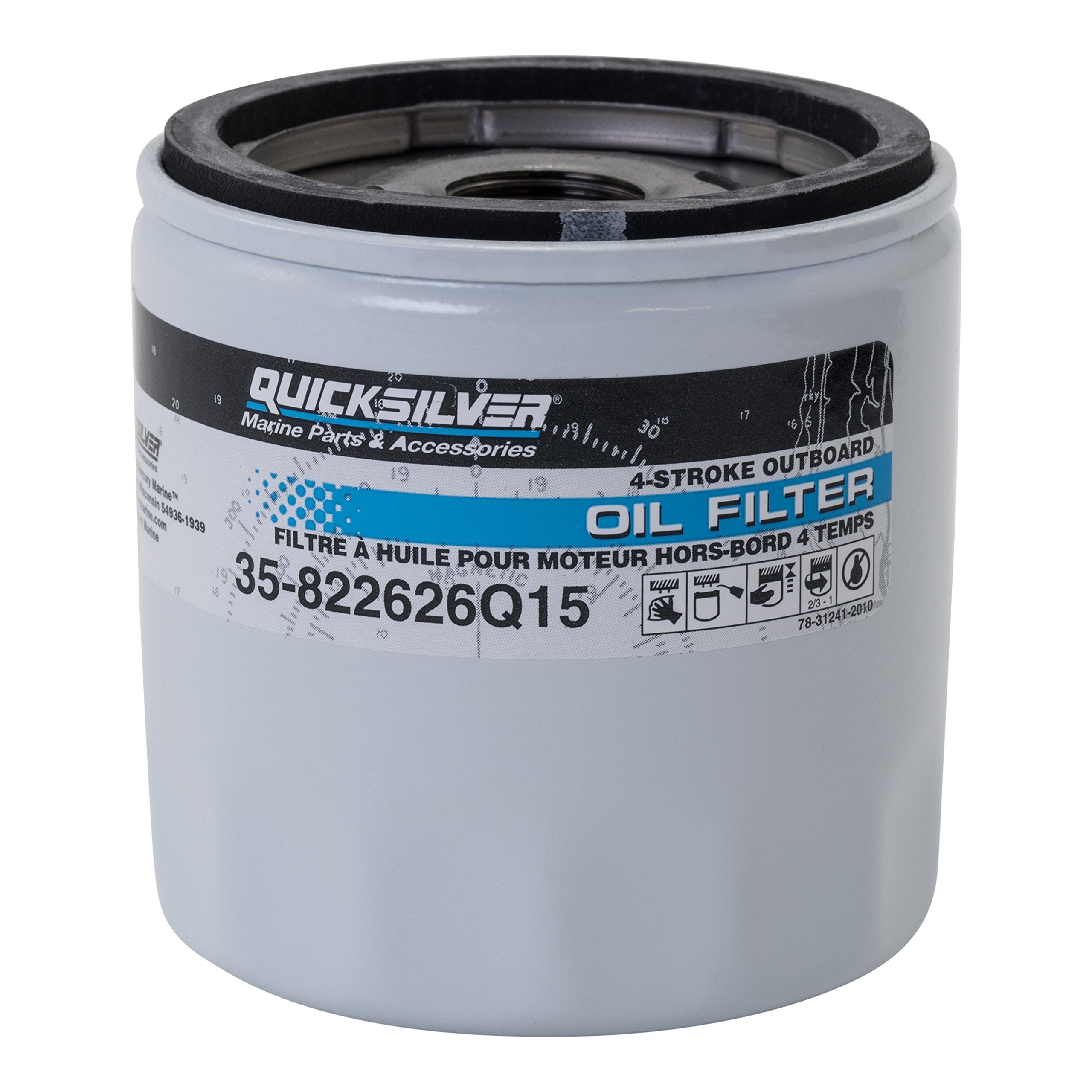 Quicksilver 822626Q15 Oil Filter For Mercury And Mariner V-225 V-6 4-Stroke Outboards