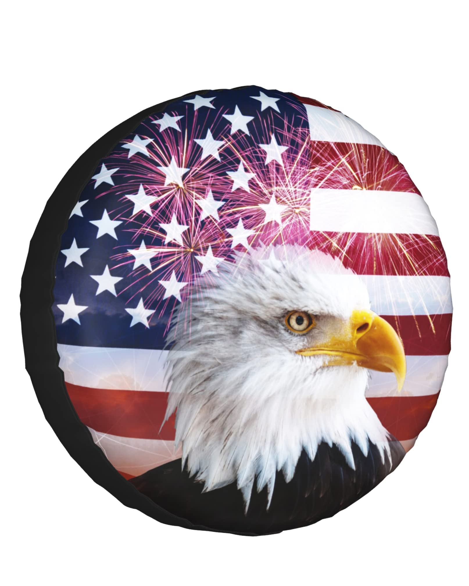 American Flag Spare Tire Cover For Rv Trailer Eagle Camper Wheel Accessories For Travel Trailers Waterproof Uv Sun Protectors Fits Truck Suv Camping Tire Wheel Covers Diameters 17 Inches