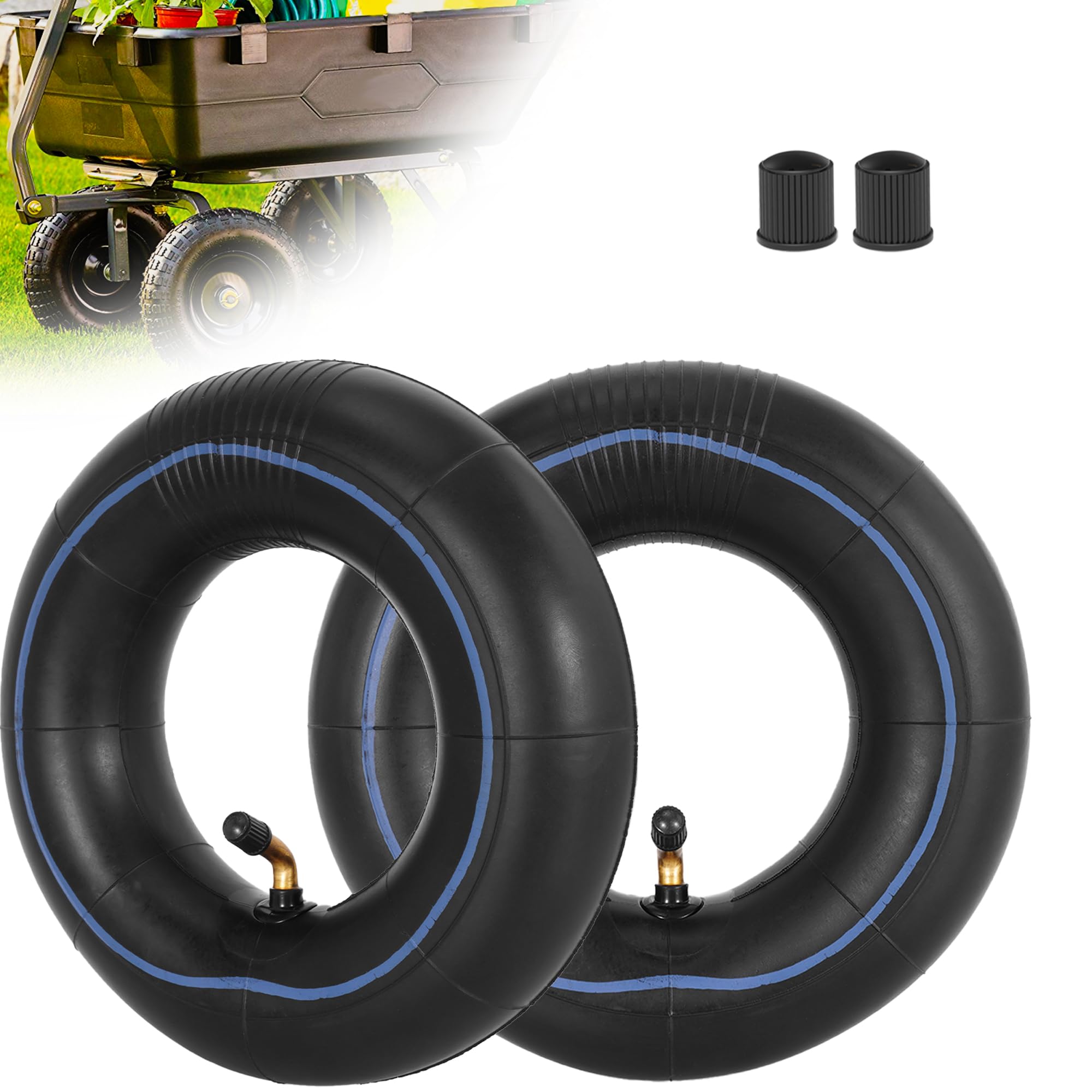 2.80/2.50-4 Inner Tube, 2.80-4 Go Cart Inner Tube 2.50-4 Tube (2 Pack) With 90° Tr87 Bent Valve Stem Replacement For Scooter Hand Trucks Utility Cart Lawn Mowers Wheelbarrows Skateboard And Atv
