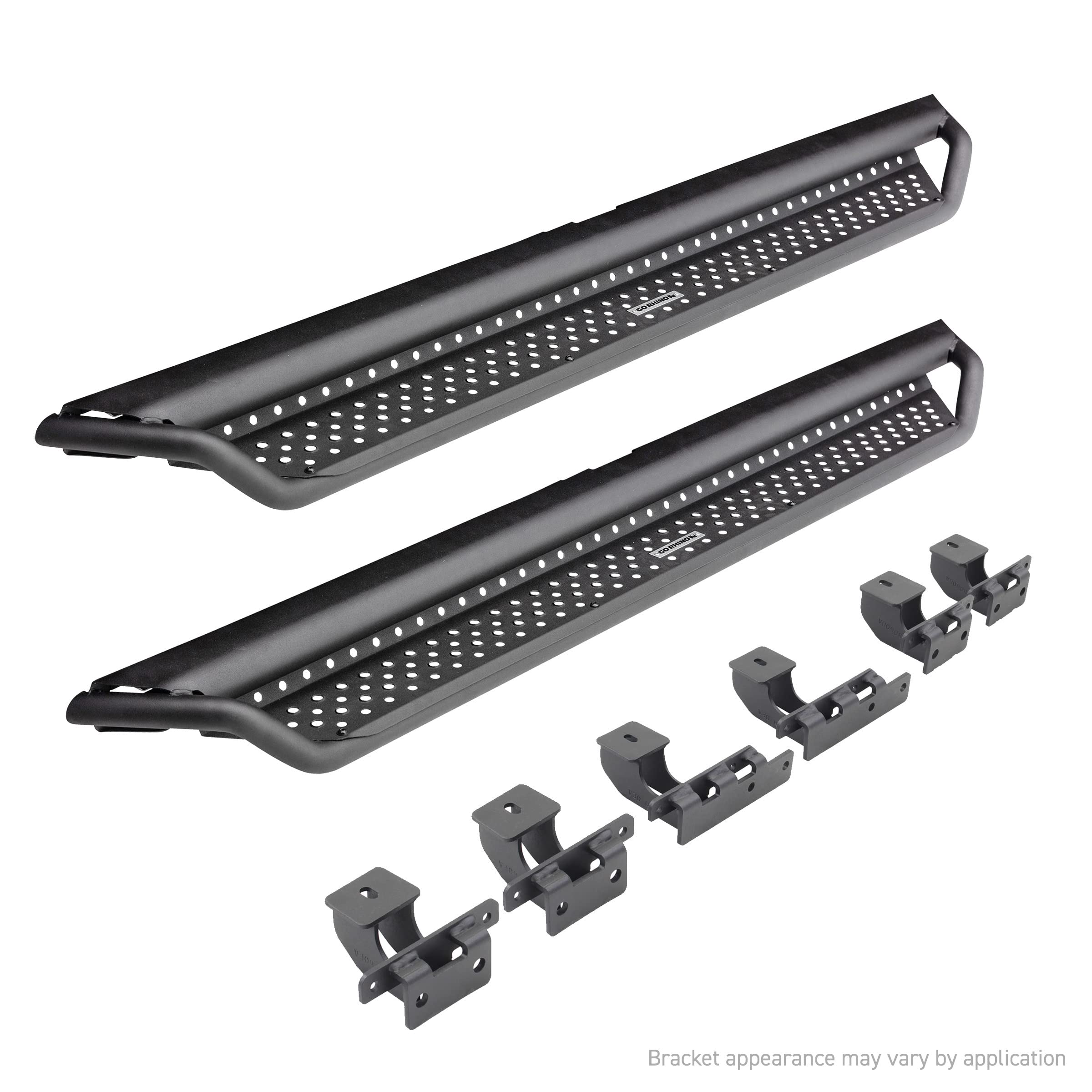 Go Rhino D14506T Dominator Xtreme D1 Side Steps With Rocker Panel Mounting Bracket Kit For Jeep 18-24 Wrangler