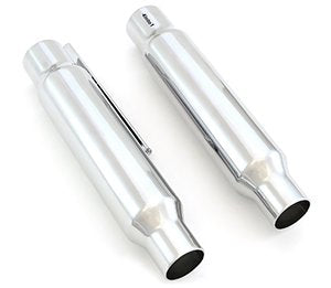 Set Of 2 Chrome Shorty Mufflers Cafe Chopper Motorcycle - I.D 1.75' - Length 12'