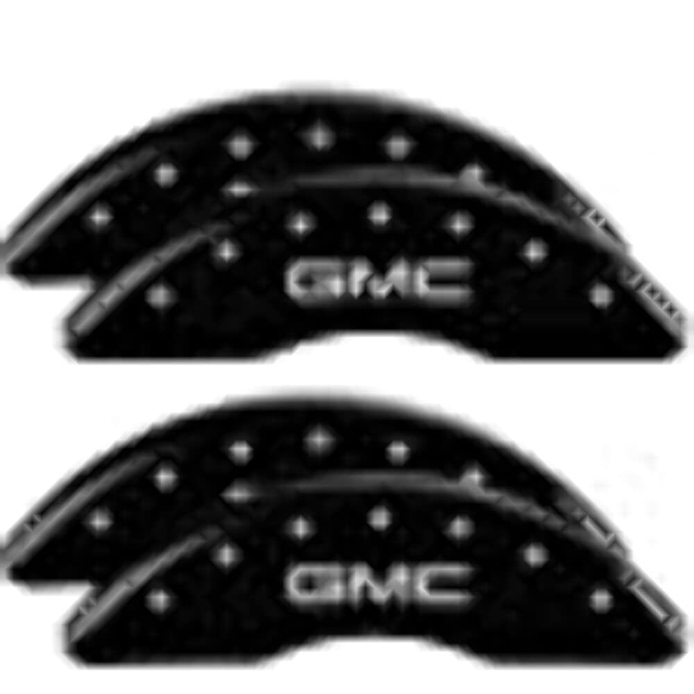 Mgp Caliper Covers 34219Sgmcbk Gmc Black Powder Coat Finish, Silver Characters, Set Of 4