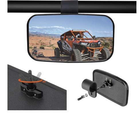 Deyeshiki Utv Rear View Mirror For 1.5' - 2' Roll Compatible With Shatter-Proof Tempered Glass Fits To Polaris Ranger, Rzr Can Am Commander, Maverick Yamaha Viking, Rhino, Honda, Gator Mirrors
