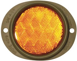 Grote Reflector,3' Lens,Yel,Stl,2-Hole Mnt,Grn - 82553