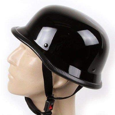 German Shiny Black Novelty Skull Cap Half Helmet S,M,L,Xl,Xxl (Black, S)