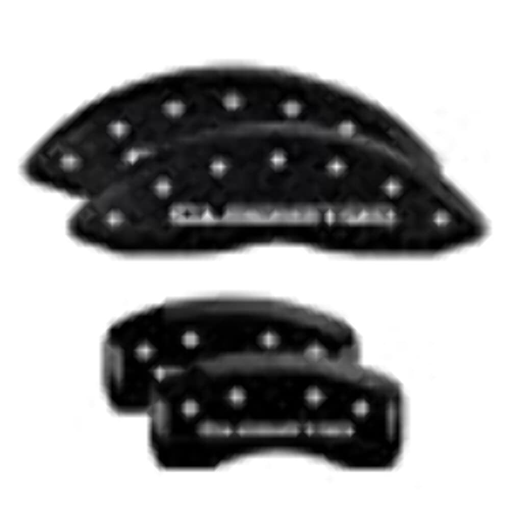 Mgp Caliper Covers 42021Sgldbk Gladiator Black Powder Coat Finish, Silver Characters, Set Of 4